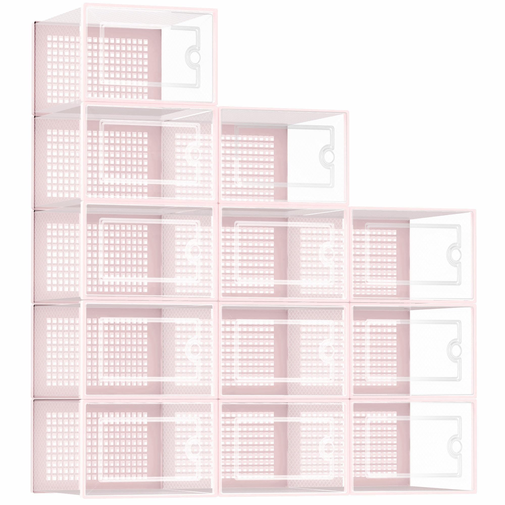 Shoe Organizers Storage Boxes for Closet (12 Count)