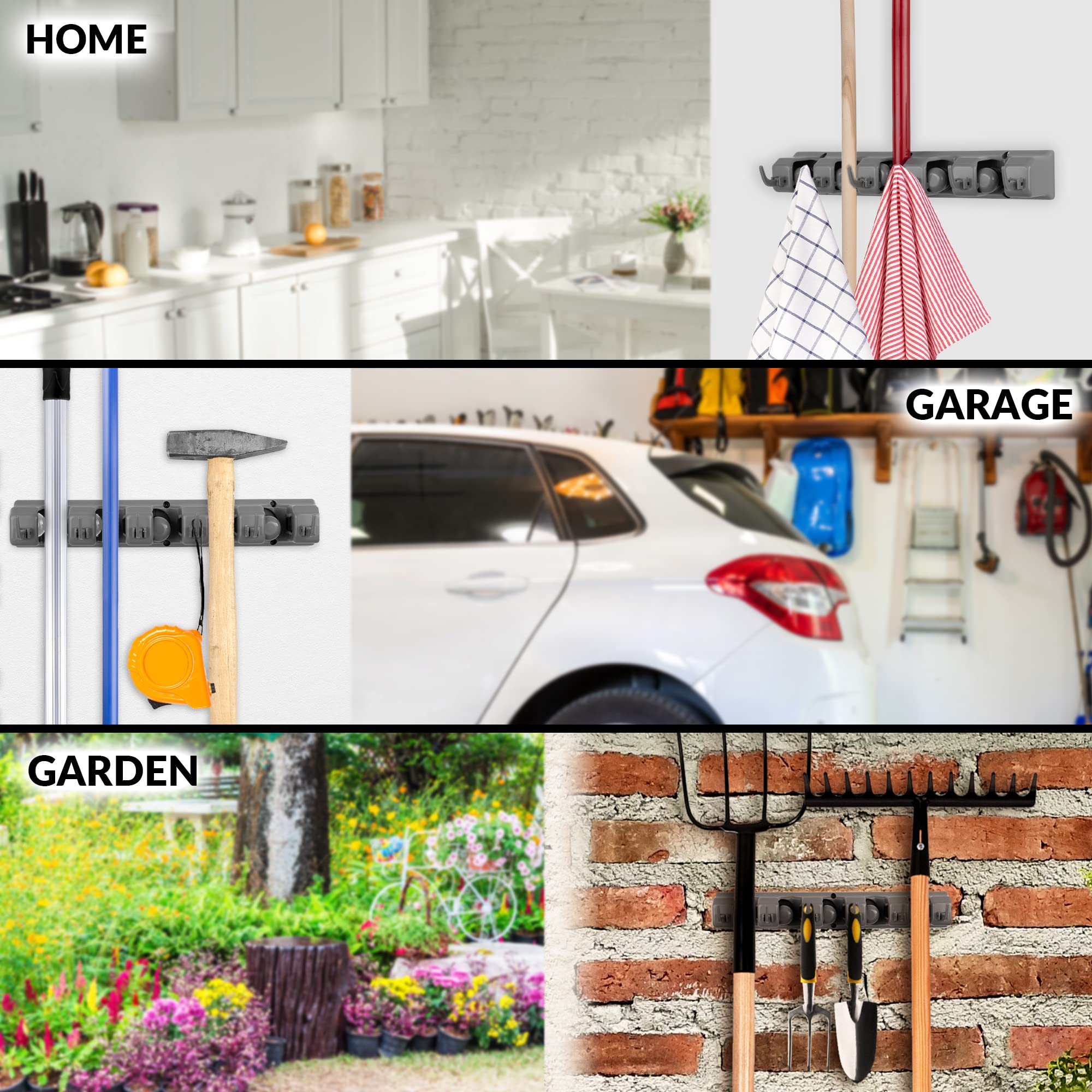 Mop and Broom Organizer Wall Mount