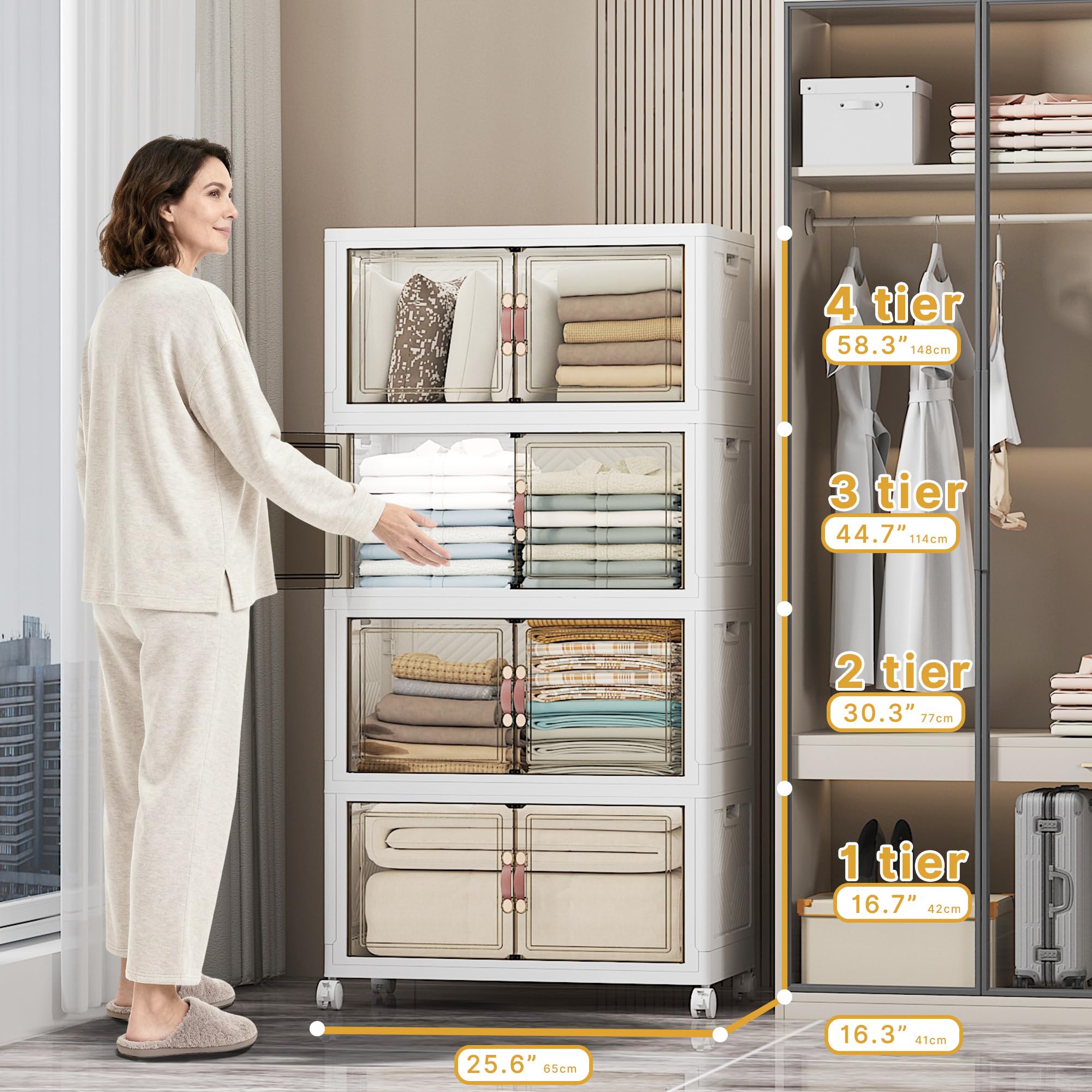 Stackable Storage Bins (4 Count)