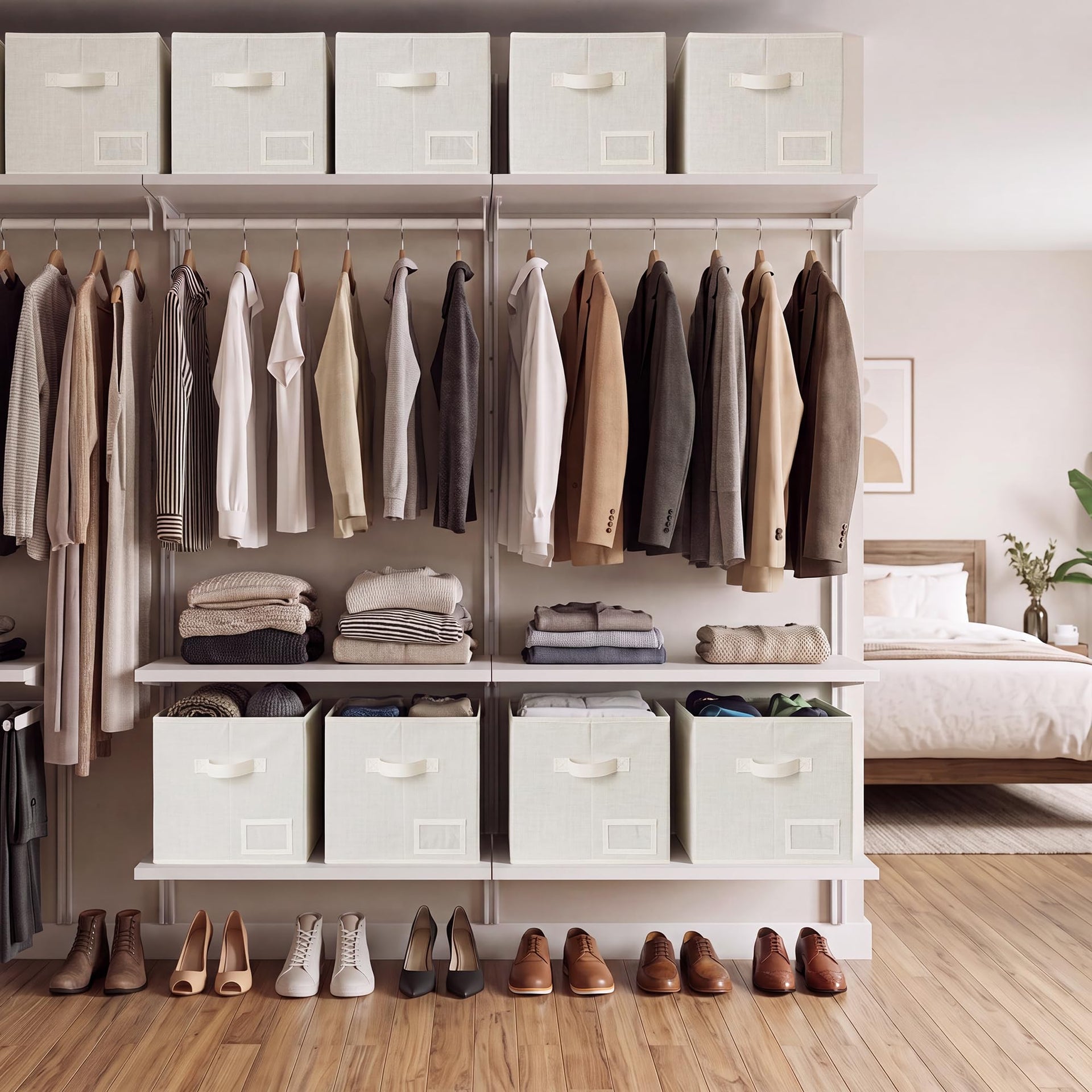 Closet Storage Bins with Label (3 Count)