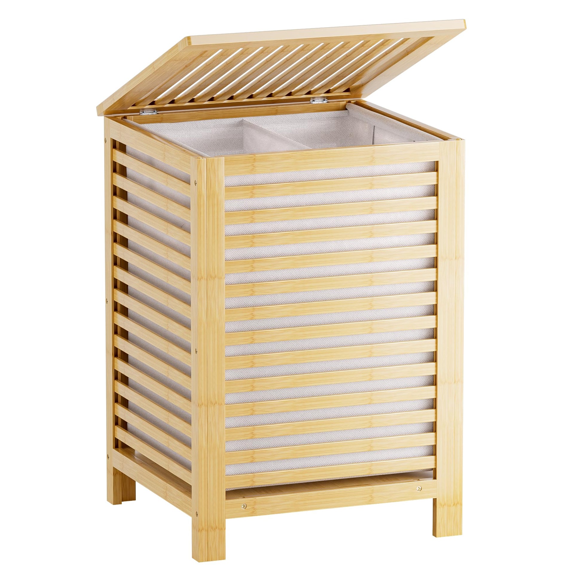 Double Laundry Hamper with Lid