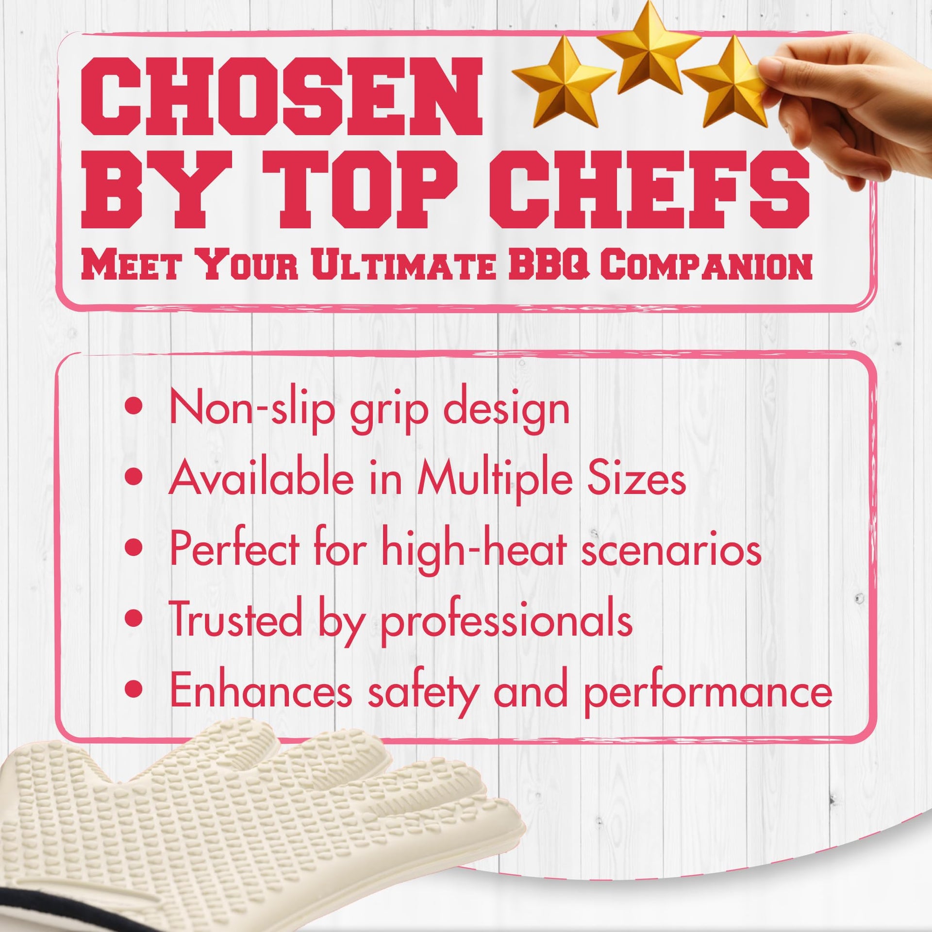 XL Silicone Smoker BBQ Gloves Heat Resistant Oven Mitts (2 Count)