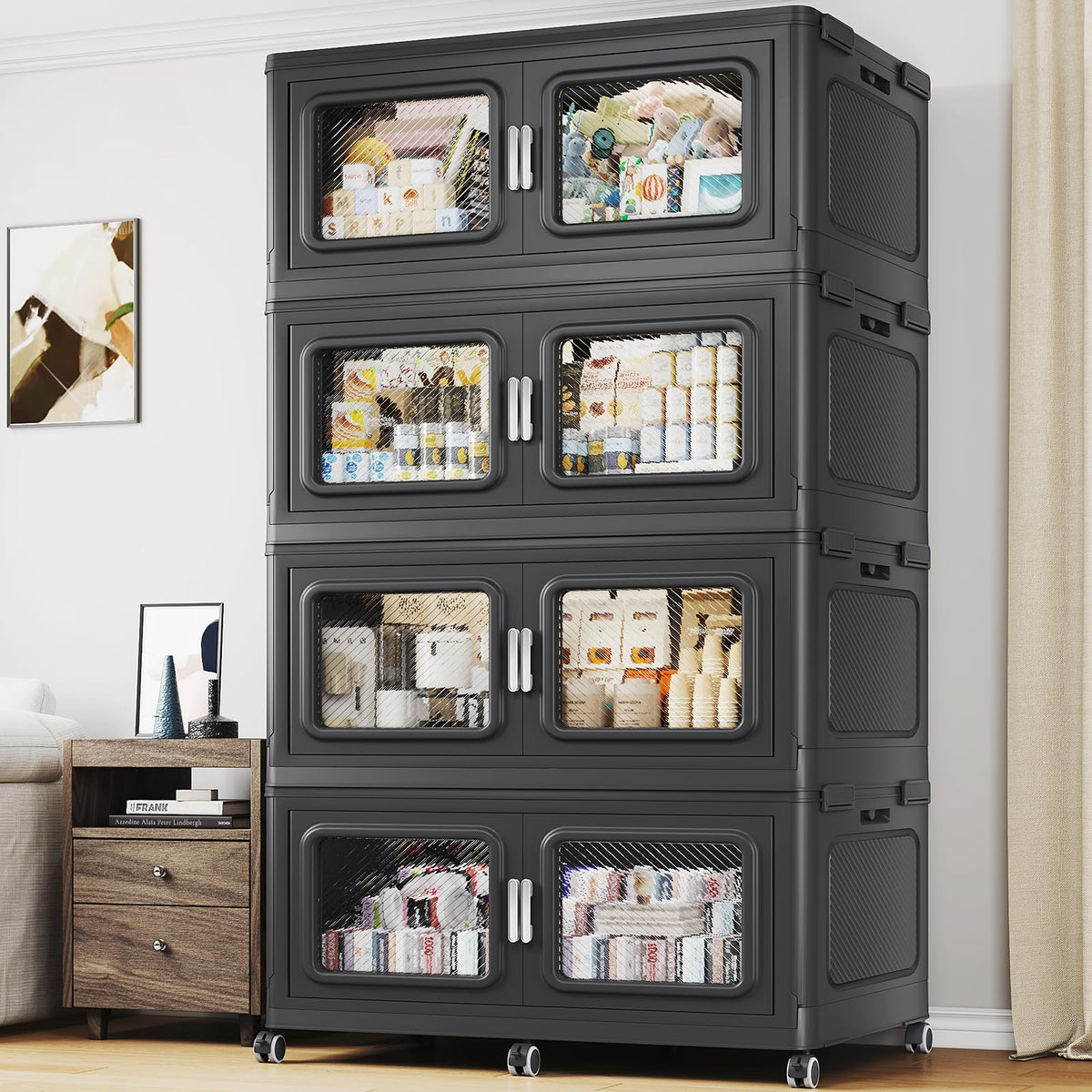 880 Qt Extra Large Stackable Storage Bin with Lids (4 Count)