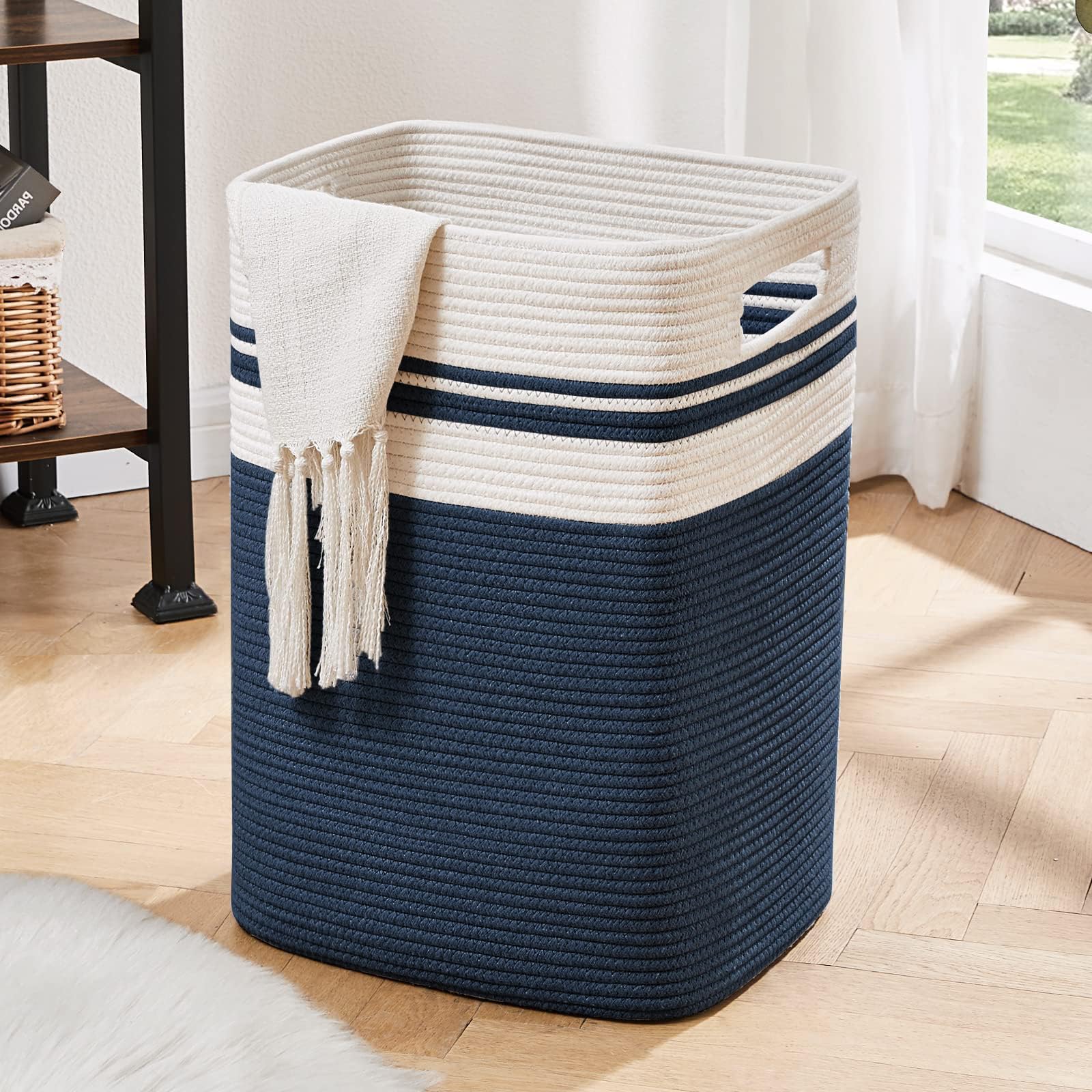 Laundry Hamper Collapsible Laundry Basket Clothes Organizer Blue