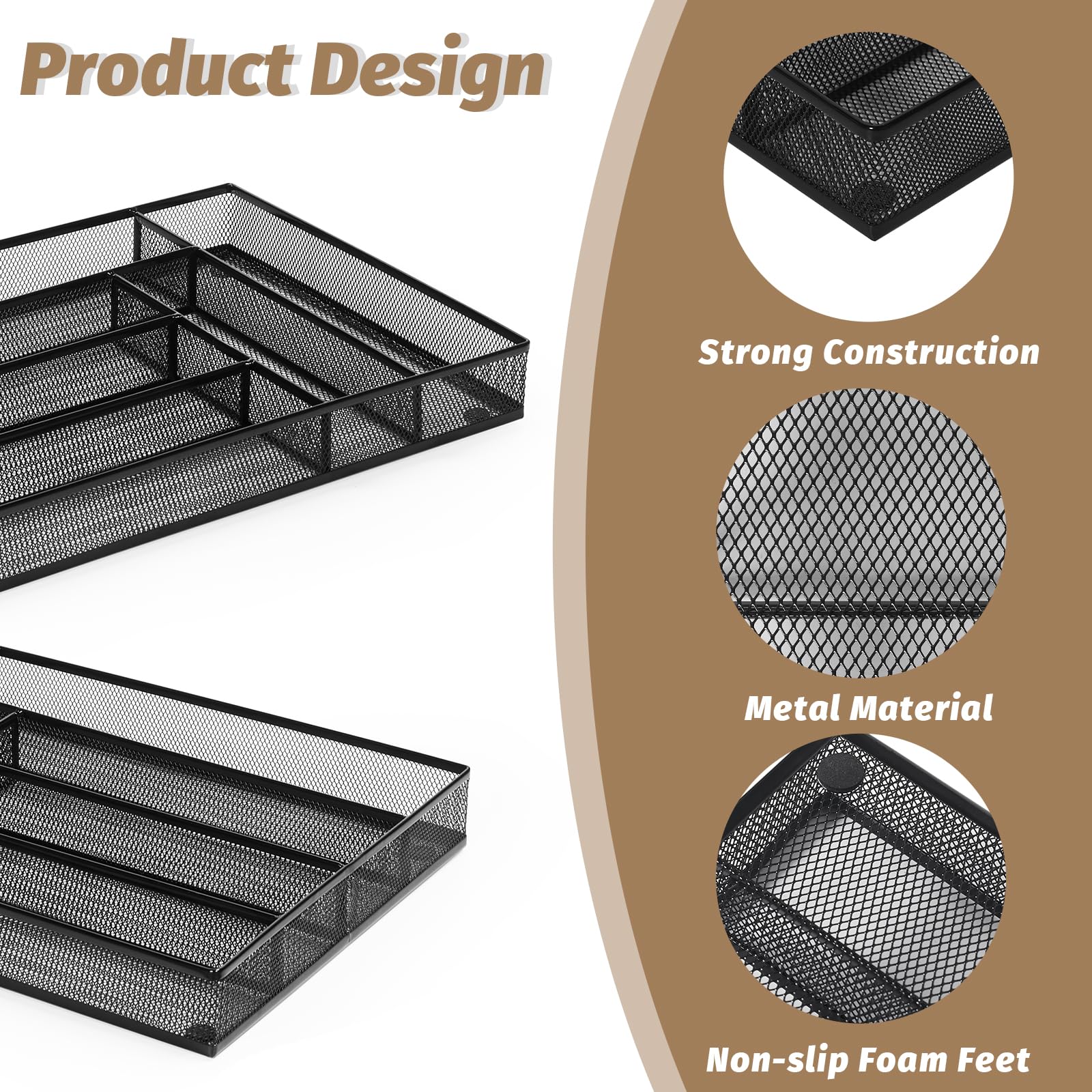mesh silverware tray for drawer