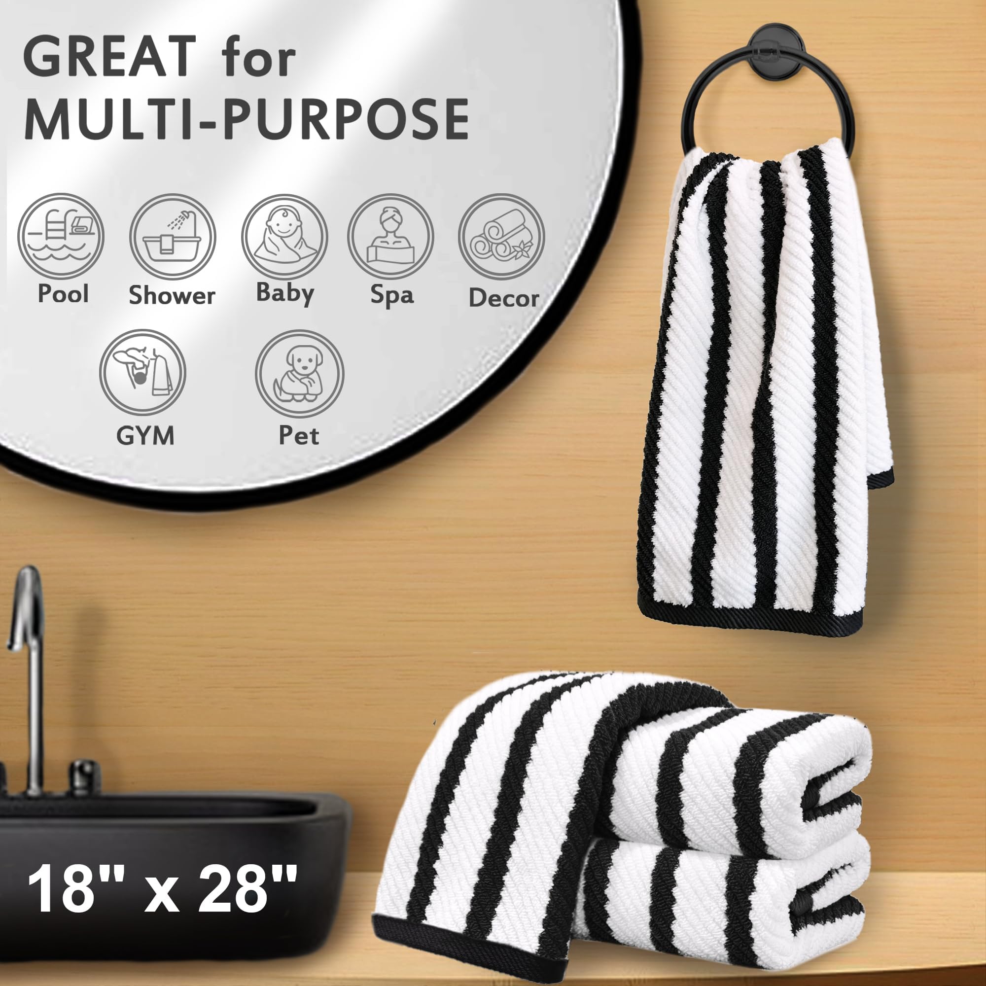 Bathroom Hand Towels 4PC (4 Count)