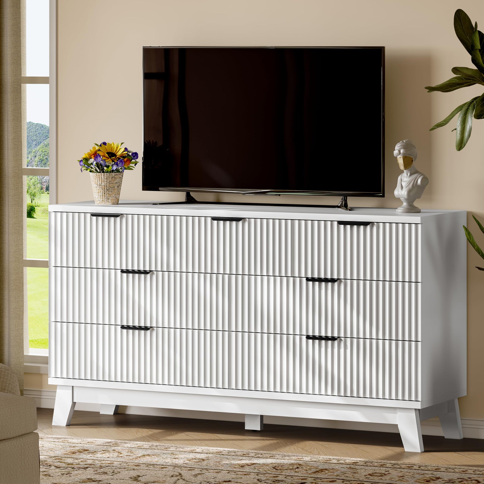Fluted Dresser with 7 Drawers