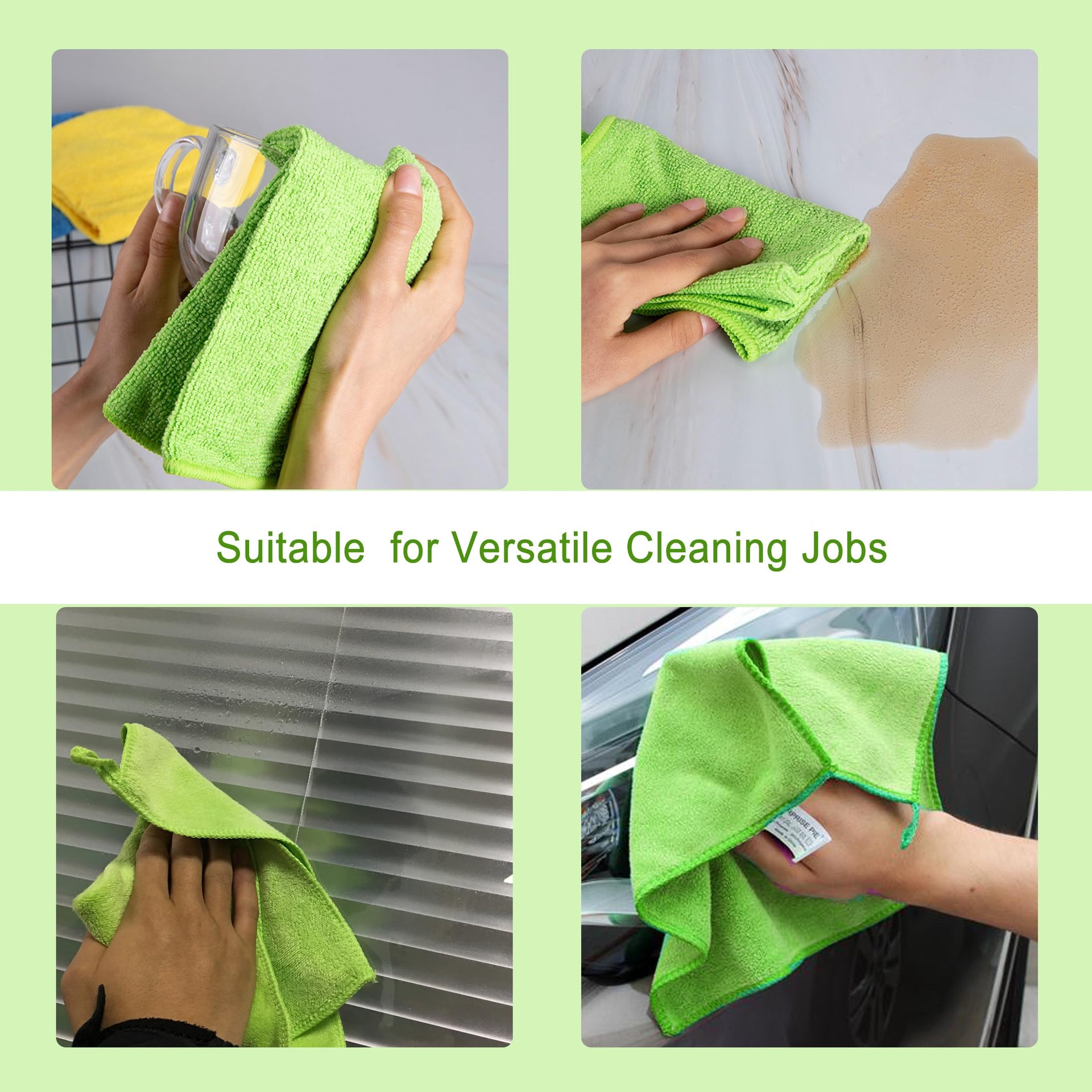 Premium 400 GSM Microfiber Cleaning Cloths (8 Count)