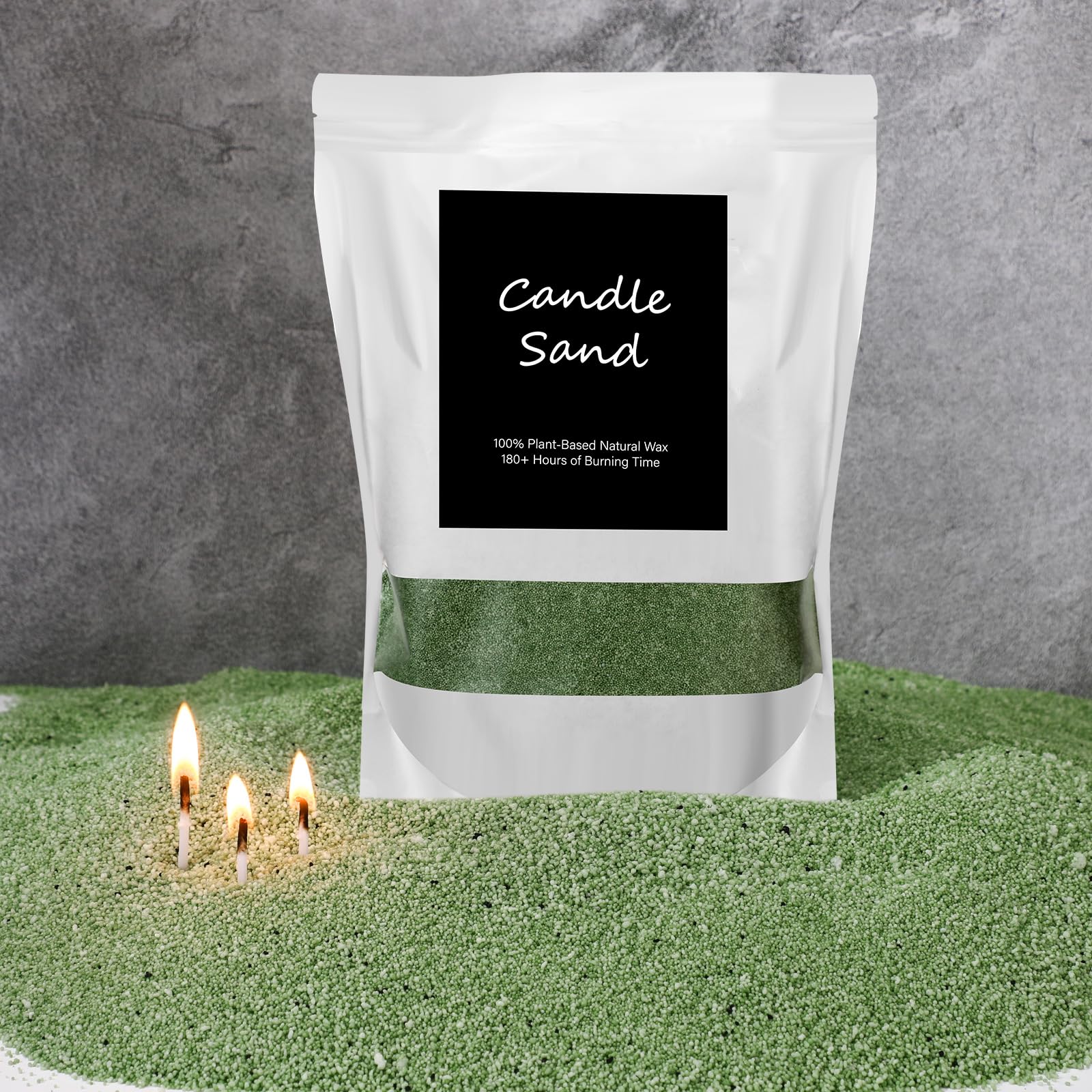 Candle Sand 3.3 lb DIY Pearled Candle Making Kit Included 20 Pcs Wicks and Refillable Beaded Wax Sand Beaded Wax Gift with Wicks Self Extinguish for Home Wedding Party Women (21 Count)