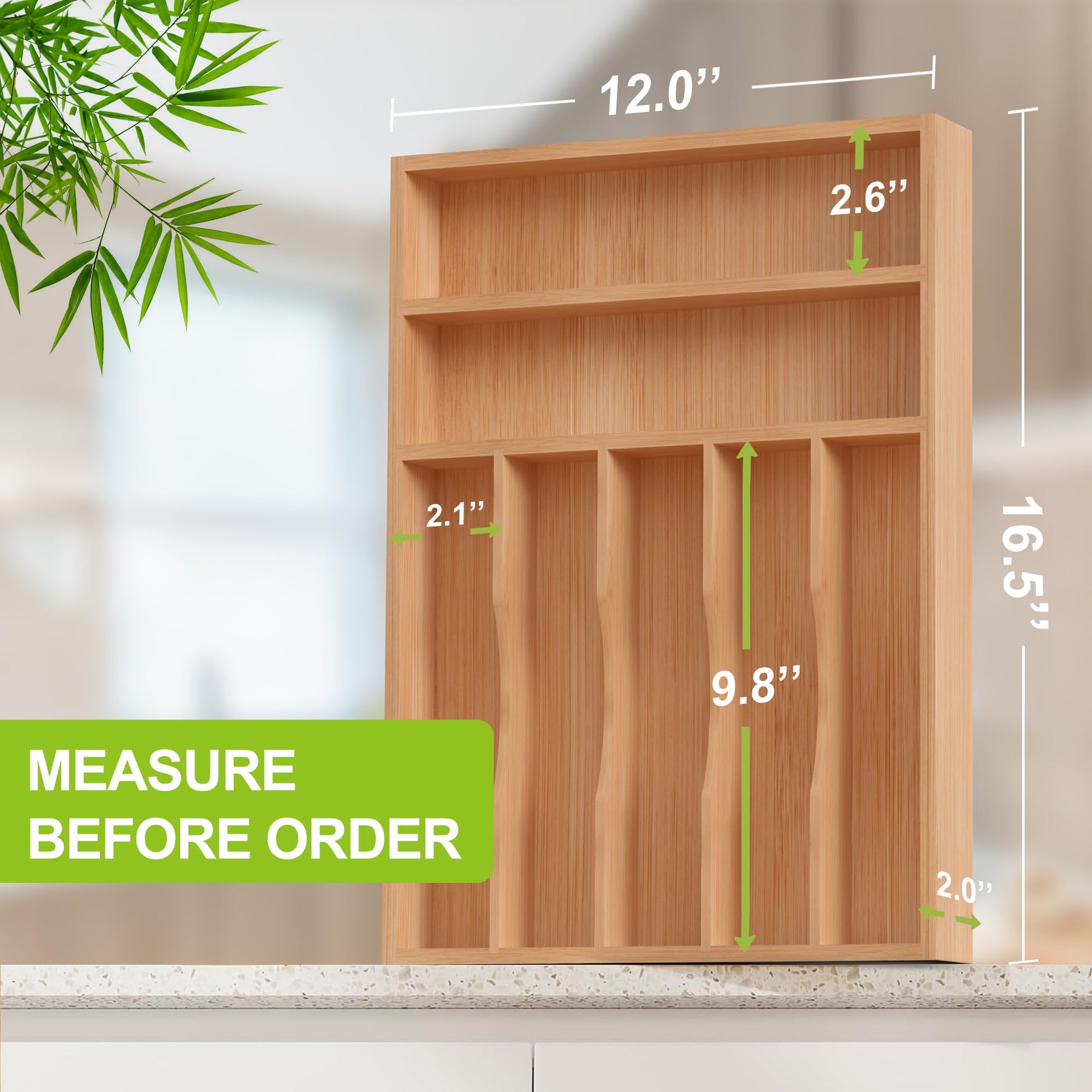 Bamboo Silverware Drawer Tray