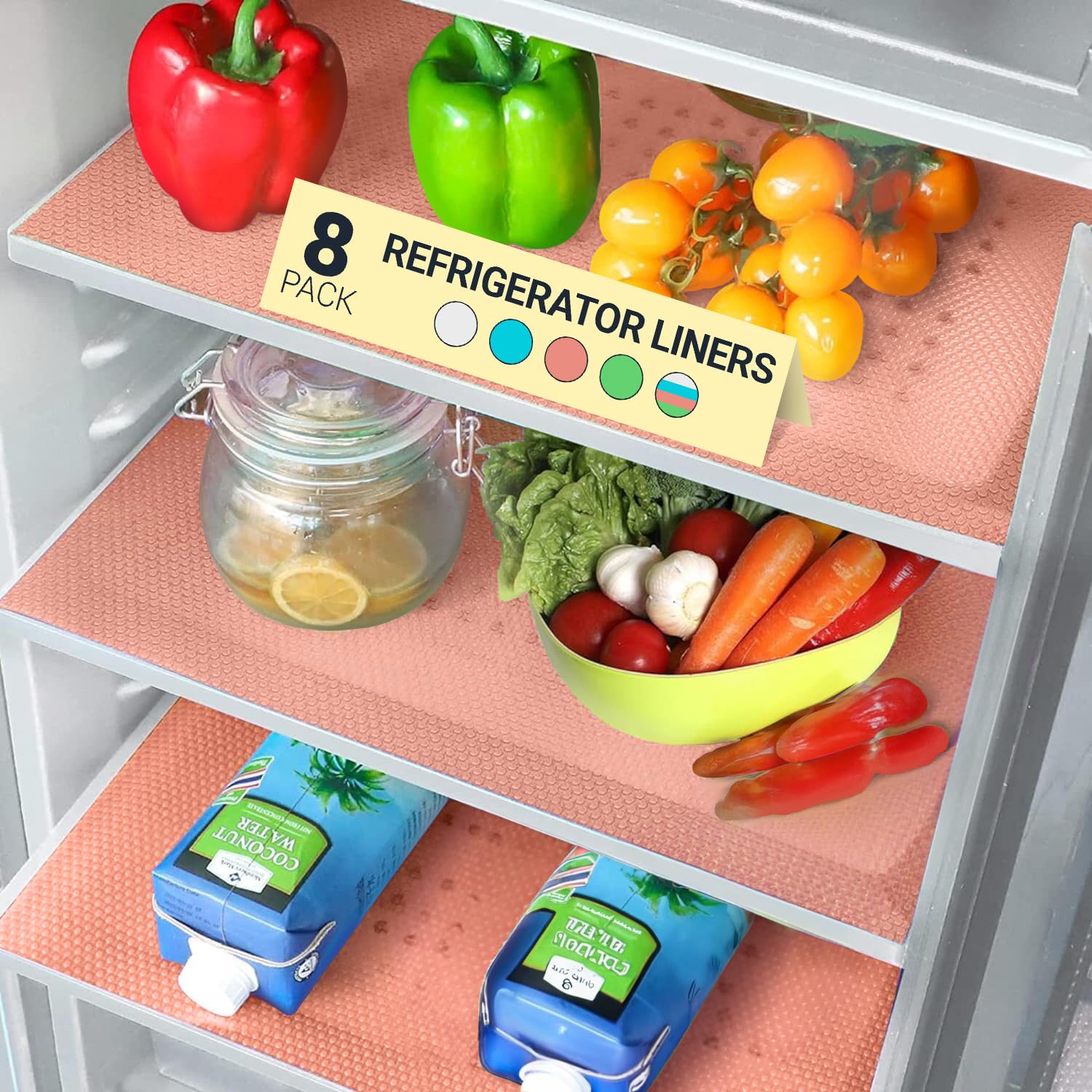Refrigerator Liners for Shelves (8 Count)