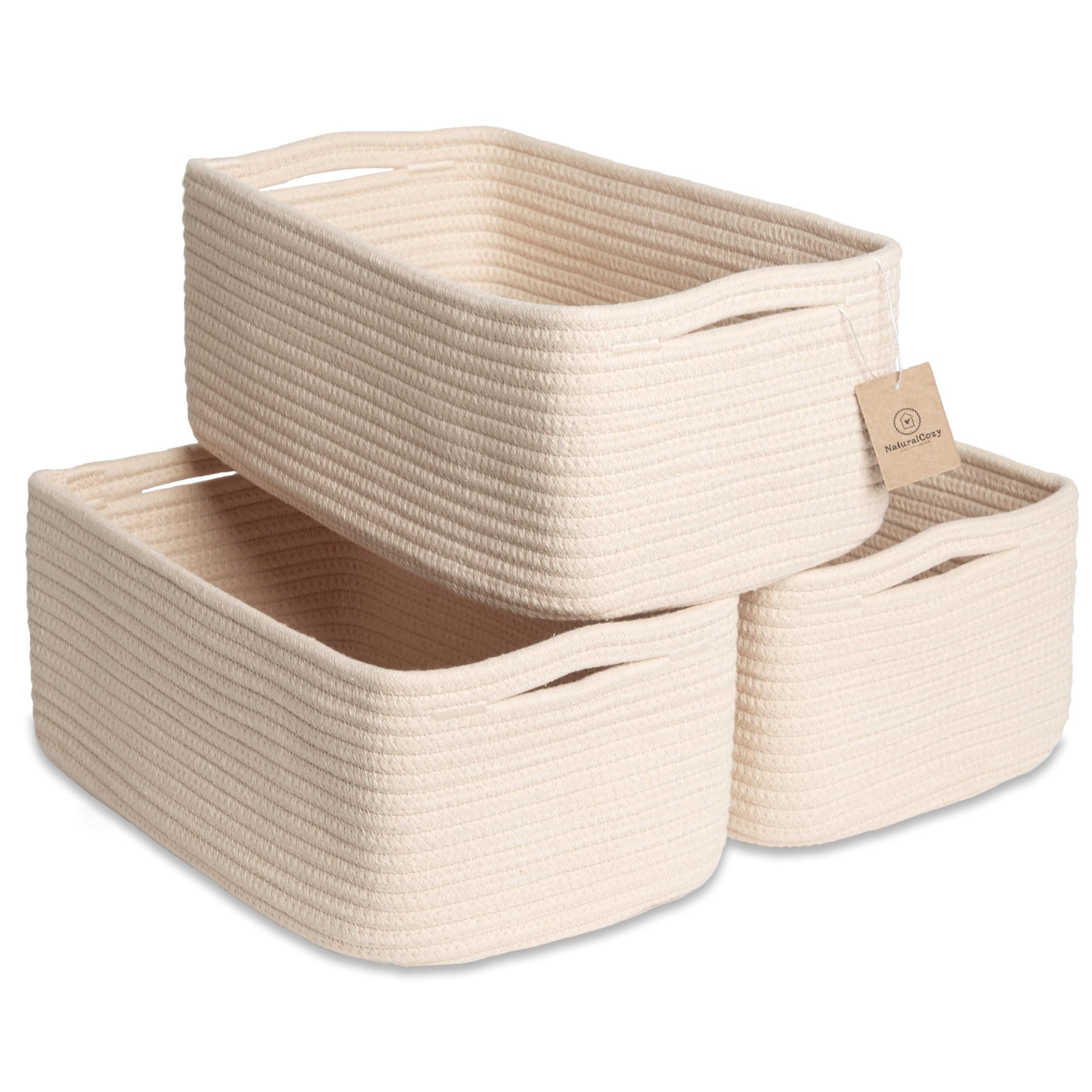 13.5”x8.5”x5.5” Storage Baskets for Shelves 3 Pack (3 Count)
