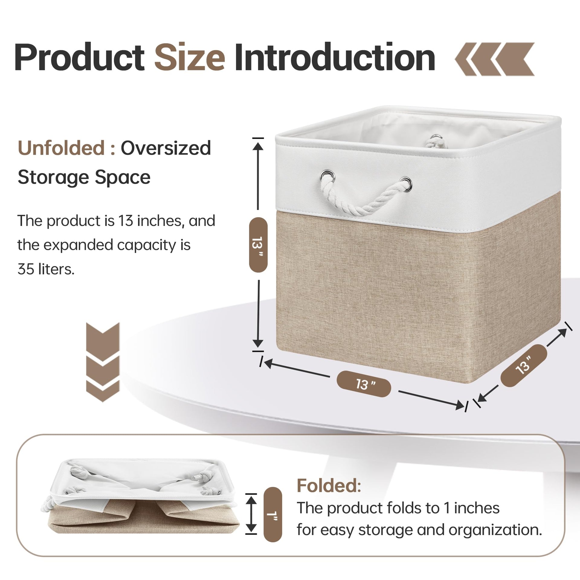 13x13x13 Inch Storage Cube Bins Foldable Organizer Baskets 6 Pack (6 Count)