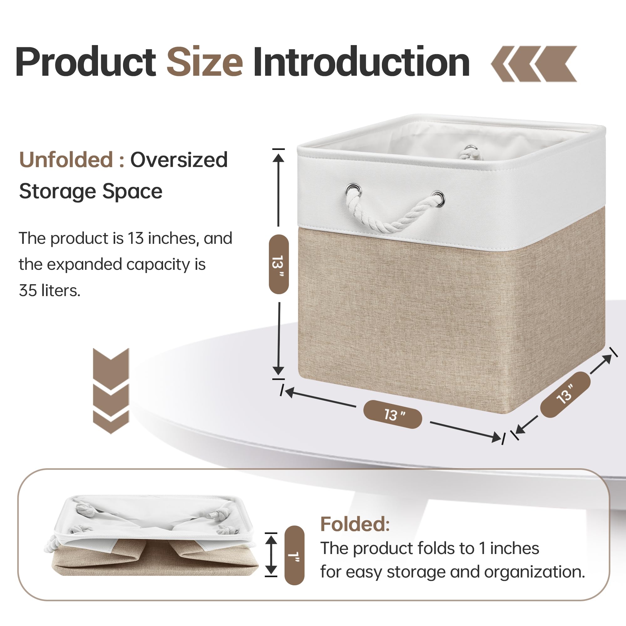 13x13x13 Inch Storage Cube Bins Foldable Organizer Baskets 6 Pack (6 Count)