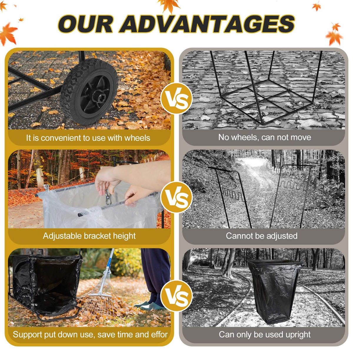 Portable Trash Bag Holder with Wheel