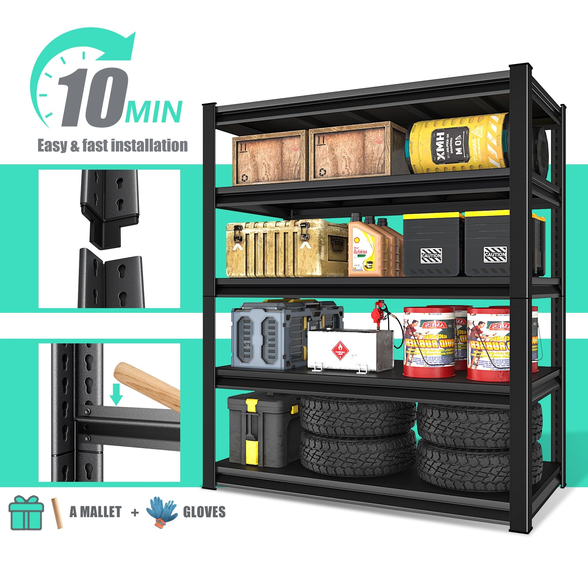 48" W Garage Shelving Heavy Duty