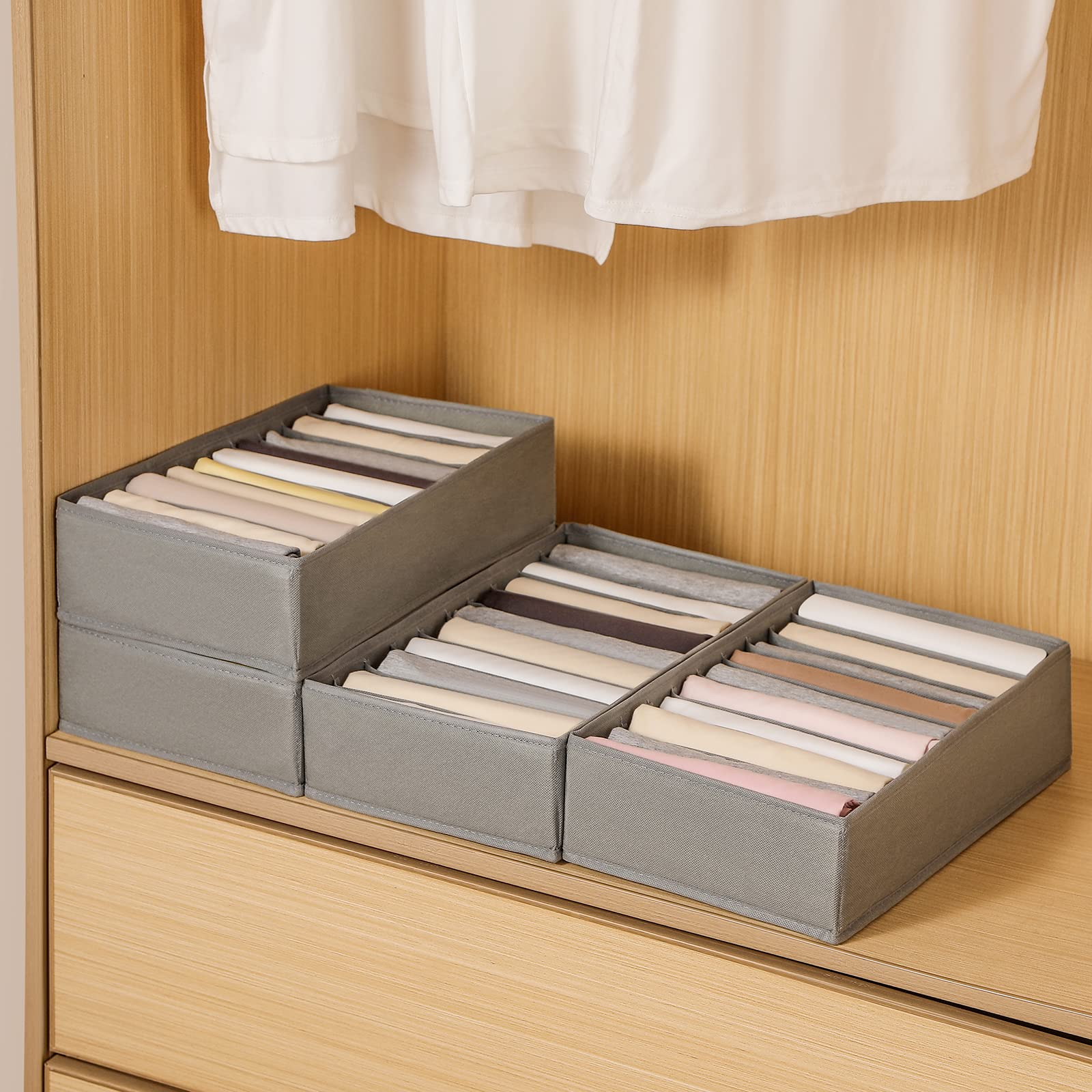 4 Packs T shirt Drawer Organizers for Clothing (4 Count)