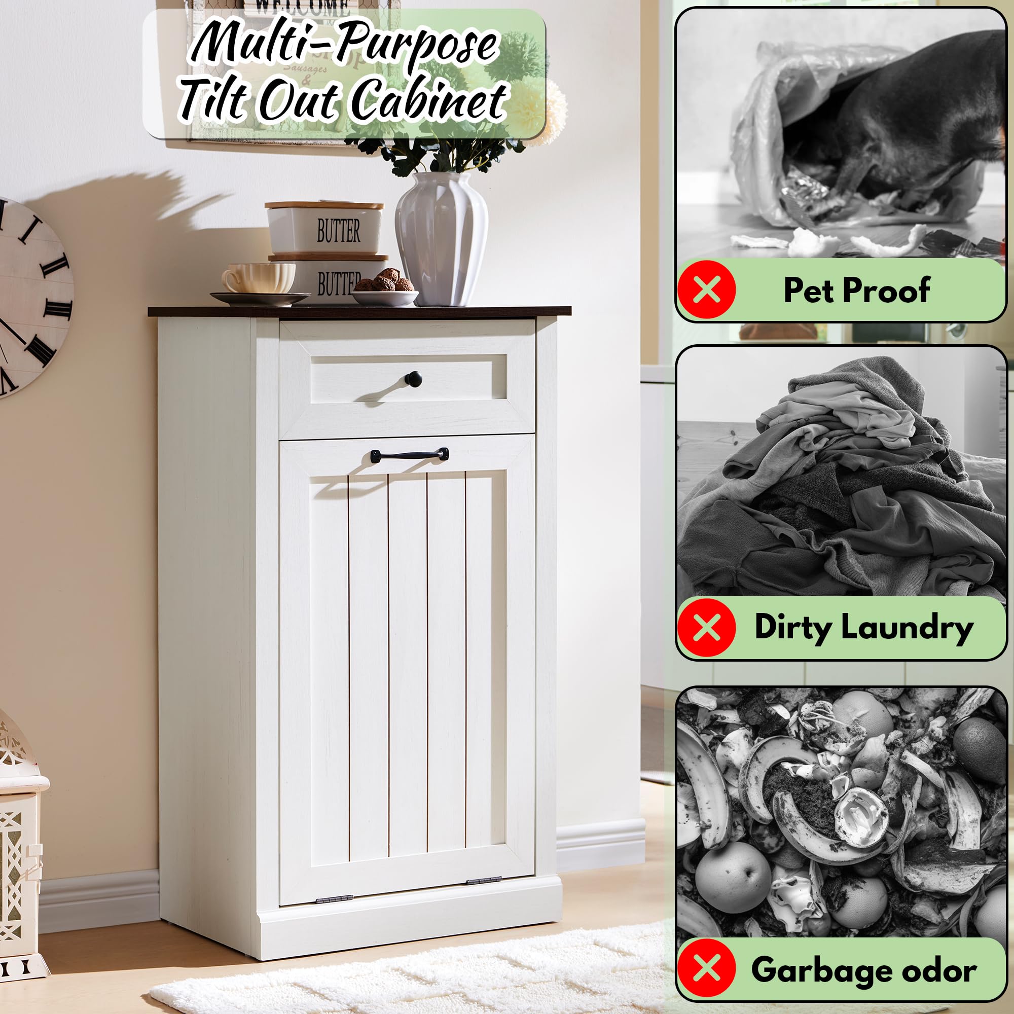 Tilt Out Laundry Hamper Cabinet