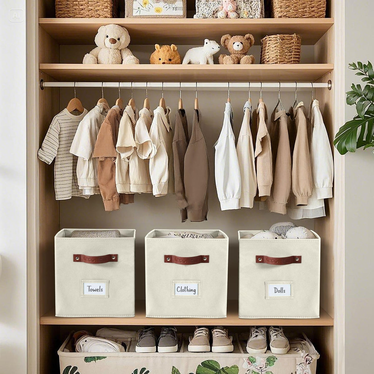 Storage Bins Storage Baskets for Shelves (4 Count)