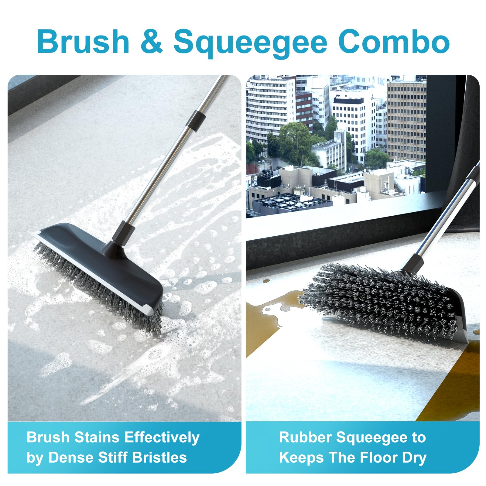 Floor Scrub Brush with 55" Long Handle