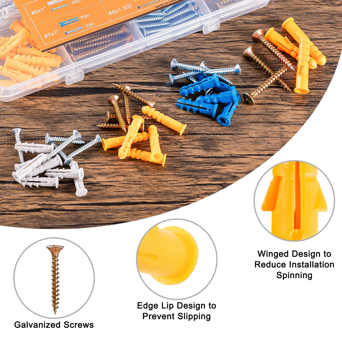 Wall Anchors Kit for Hanging Wall Art Decor (160 Count)