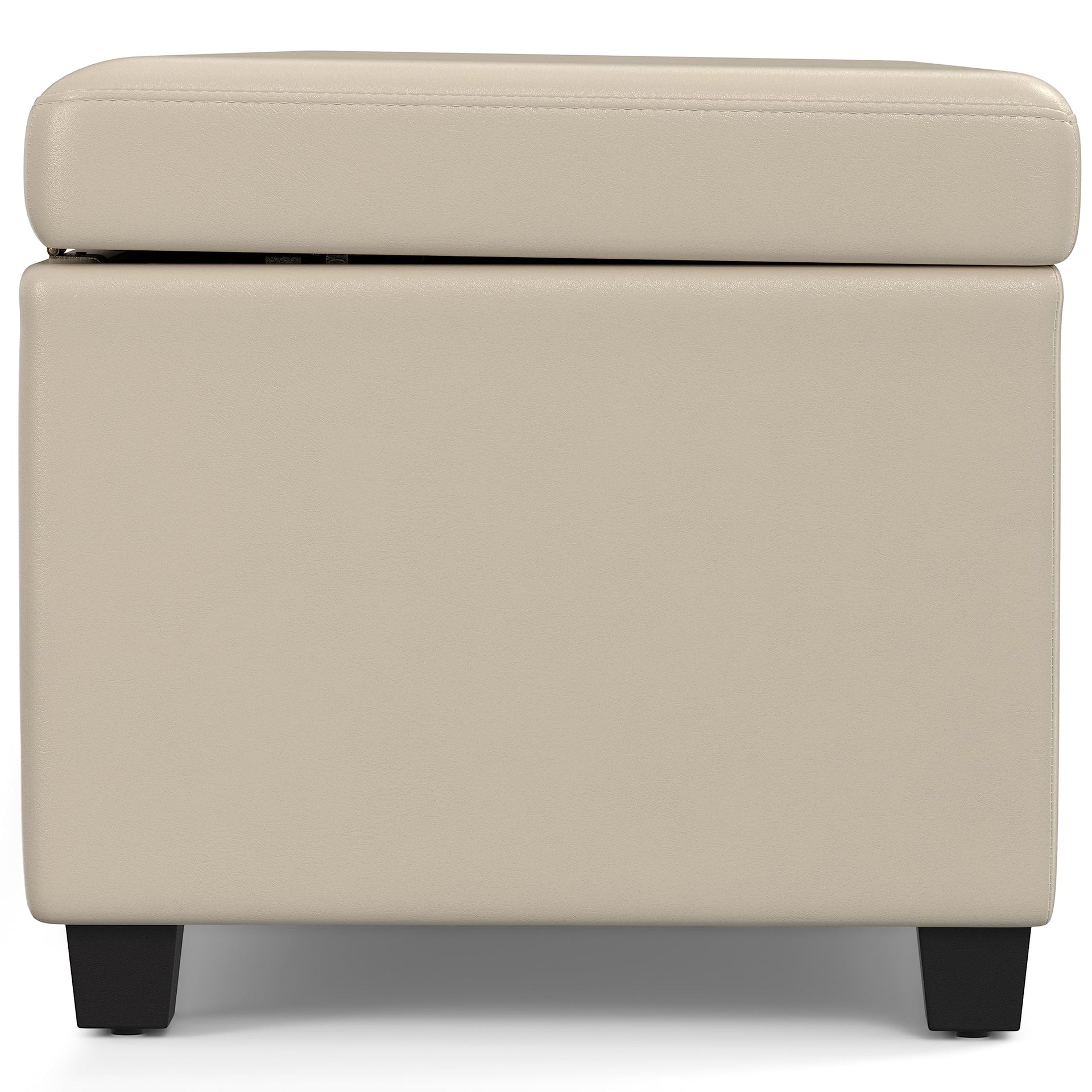 Avalon 54" Wide Vegan Leather Storage Ottoman in Tanners Brown