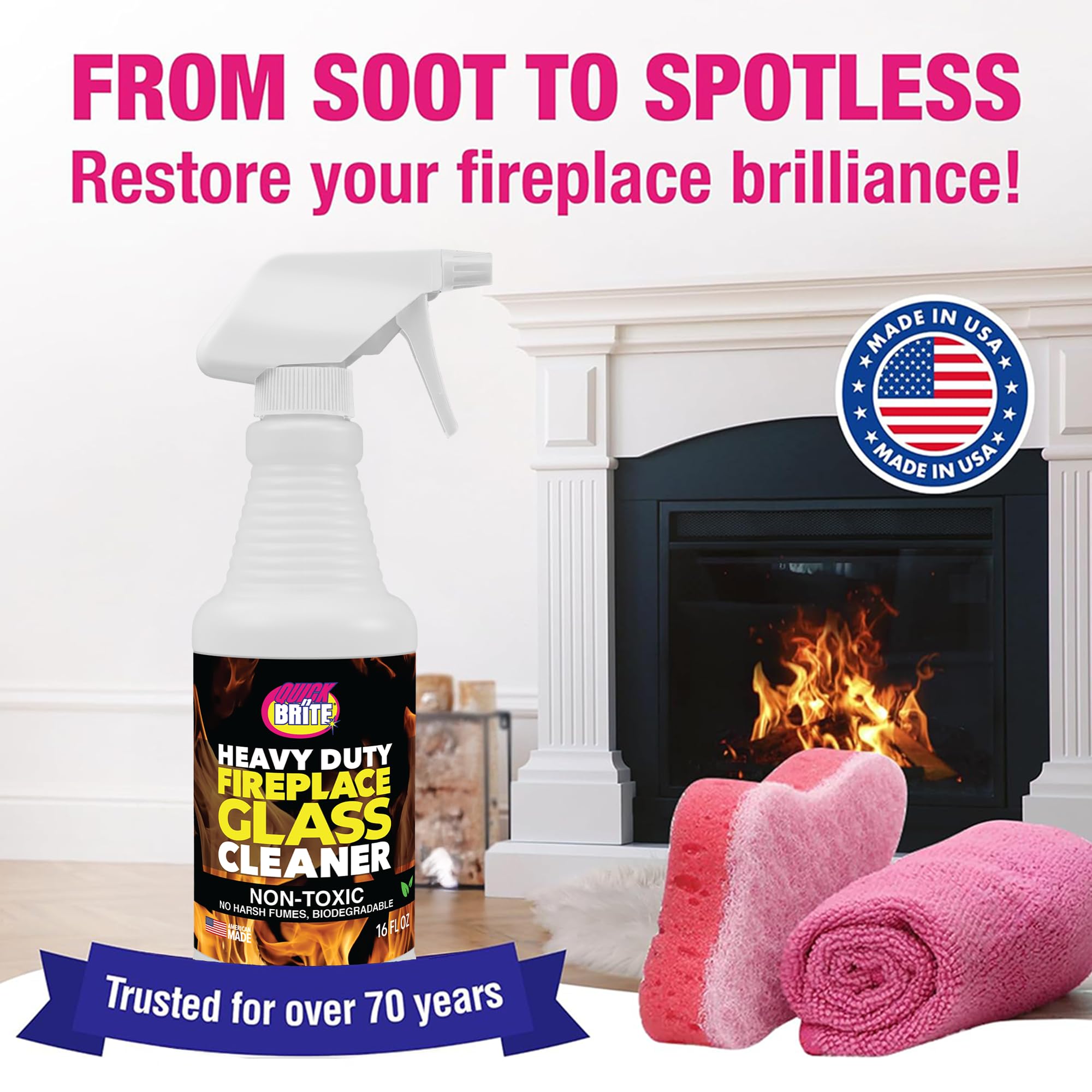 Fireplace Glass Cleaner Kit (16 Fl Oz)