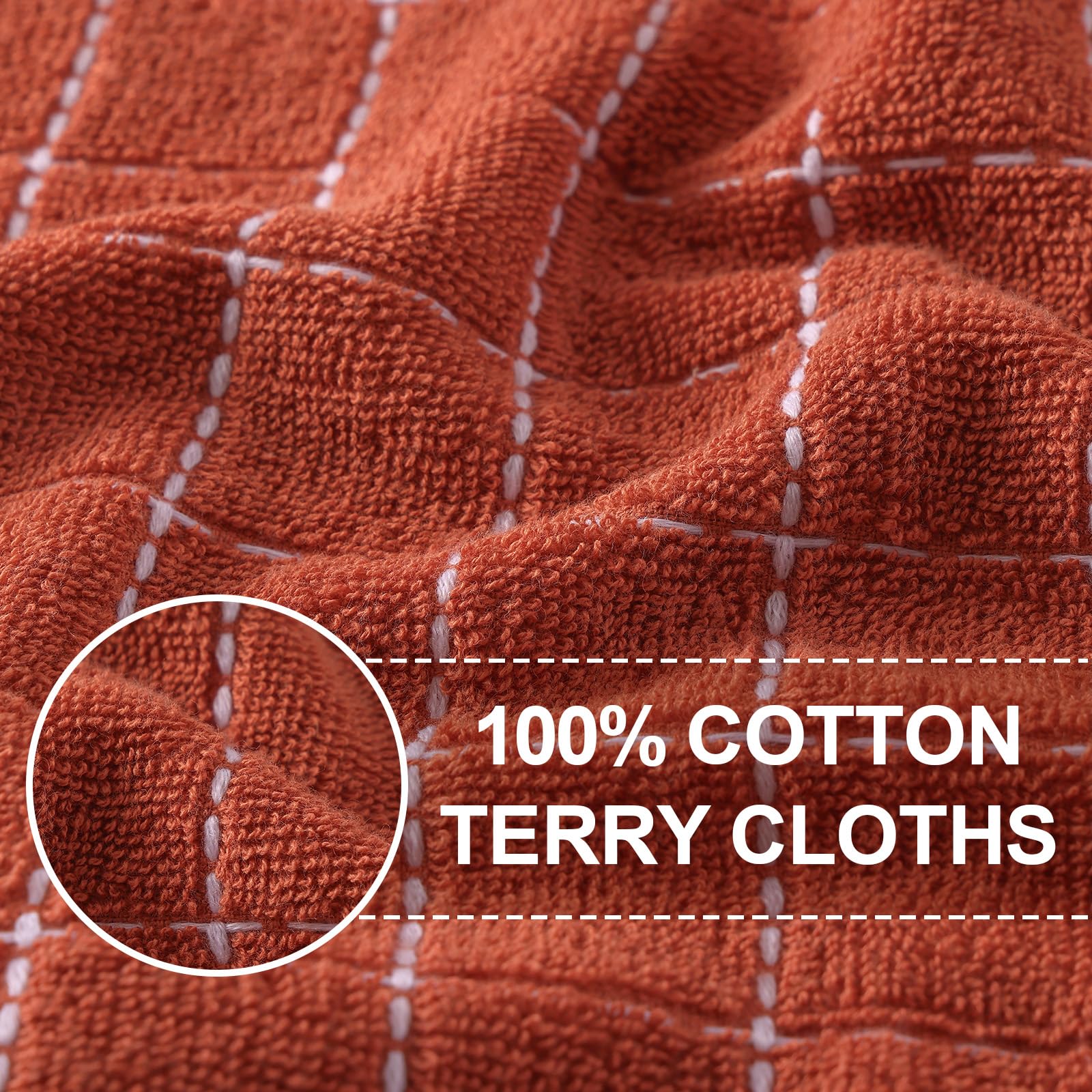 100% Cotton Terry Kitchen Dish Cloths (12 Count)