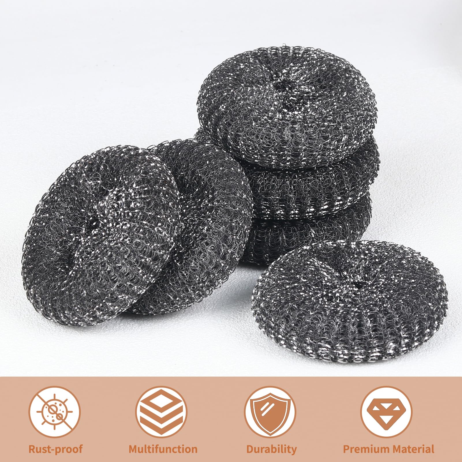 6PCS Steel Wool Scrubber Sponge Set (6 Count) - ModHome Supplies