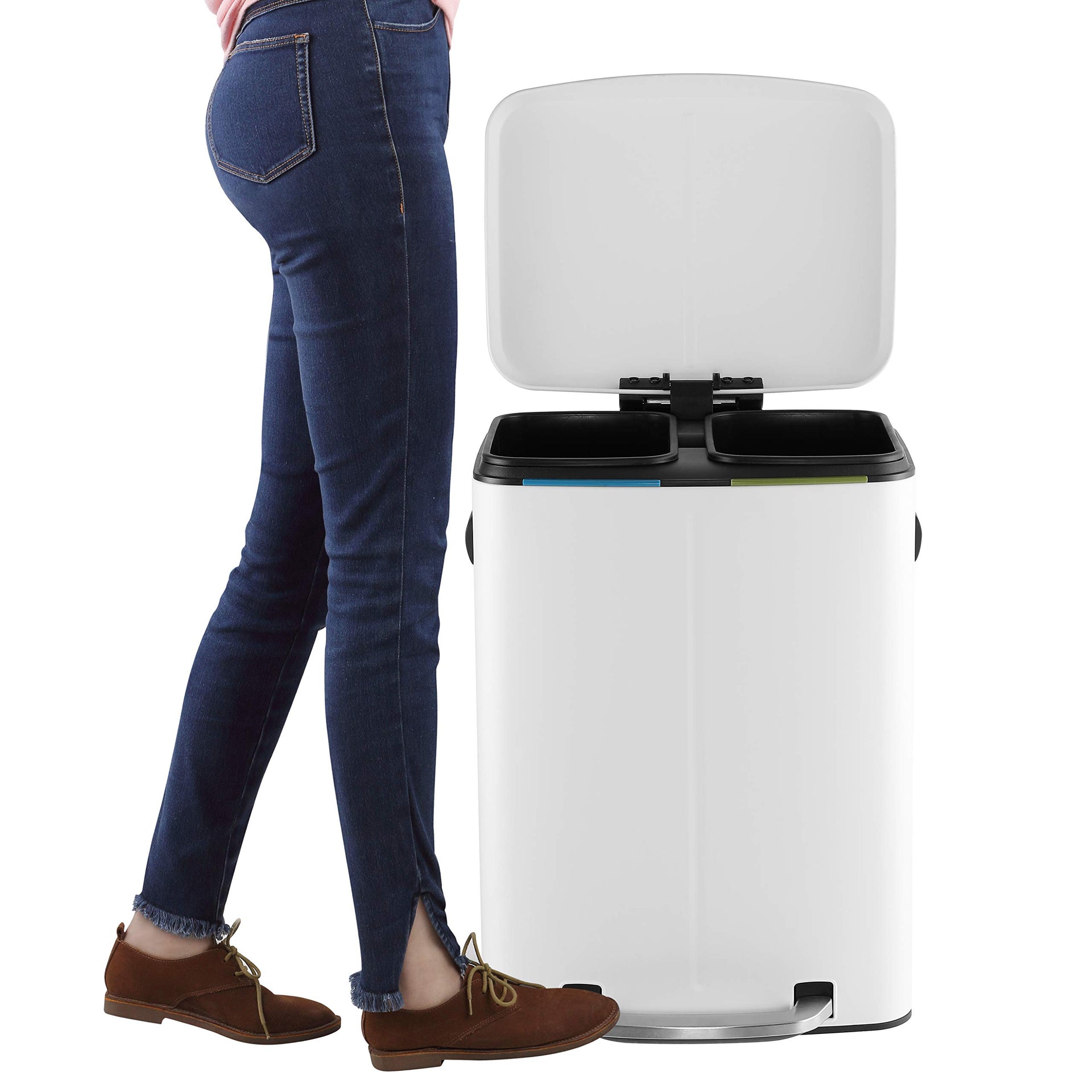 Marco 10.6 Gal Double Bucket Step Trash Can