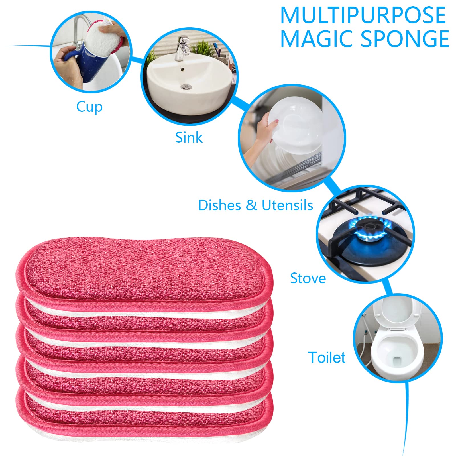 10 Pack Kitchen Dish Sponges Scrubber Non (10 Count)