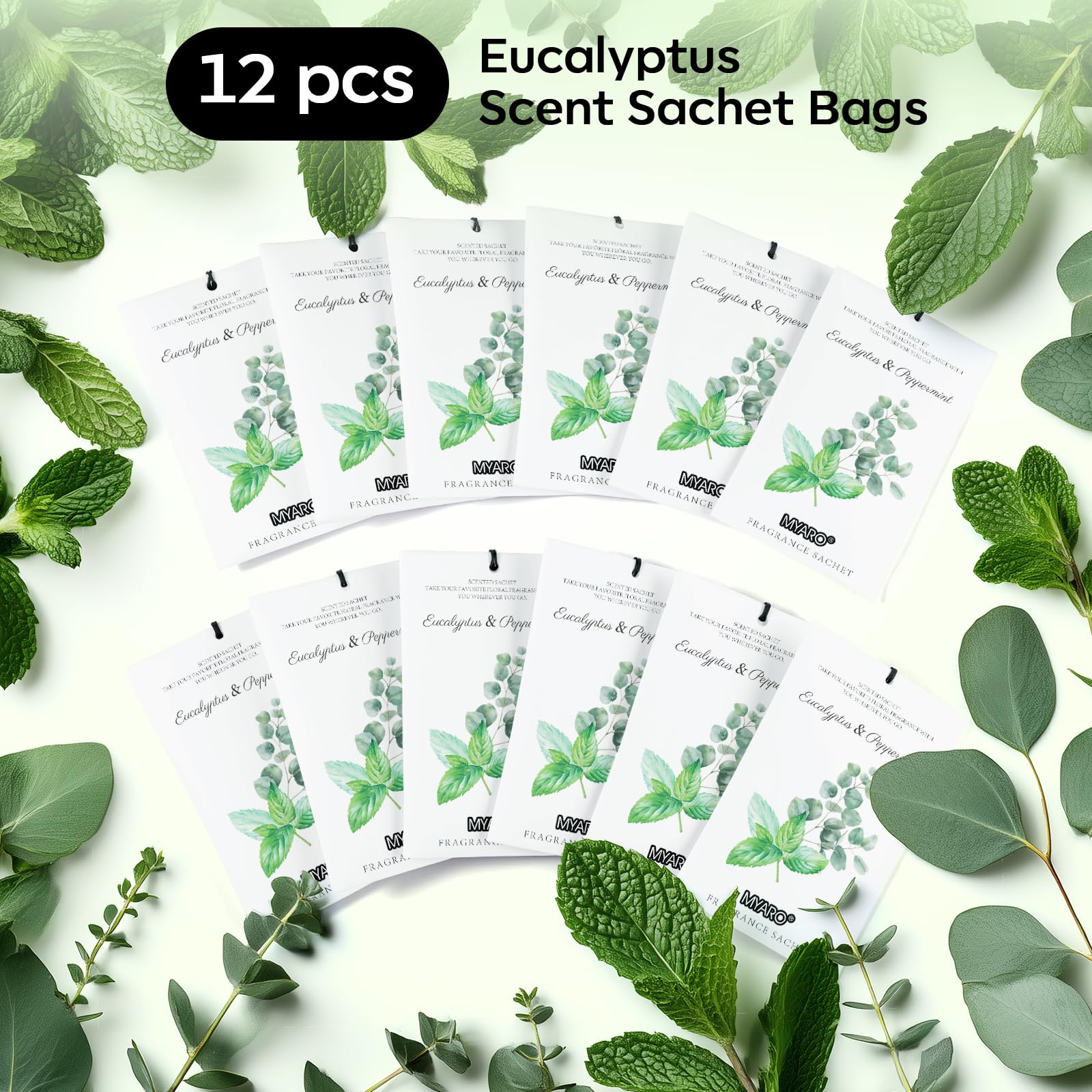 12 Pack Eucalyptus Mint Scented Sachets (12 Count)