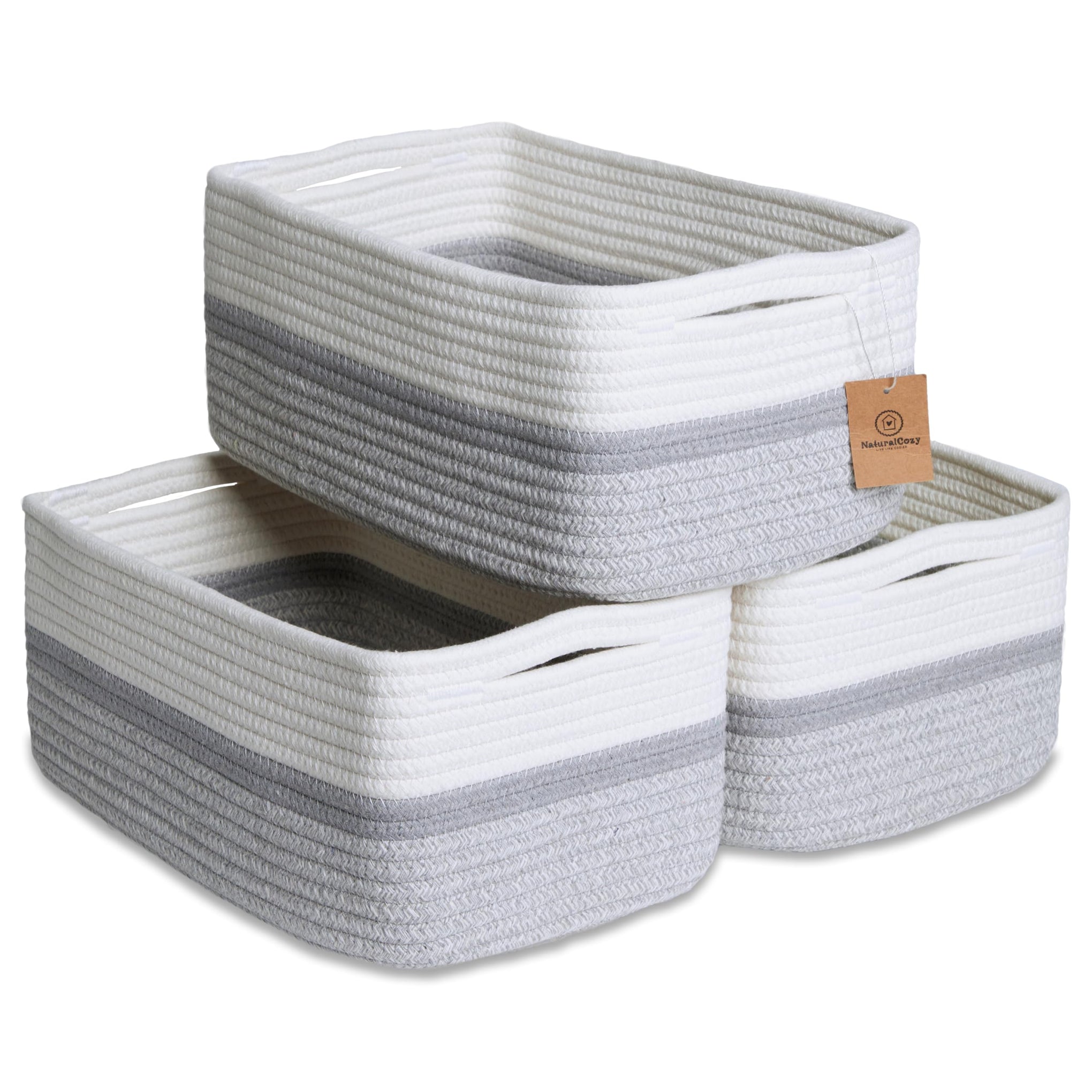 13.5”x8.5”x5.5” Storage Baskets for Shelves 3 Pack (3 Count)