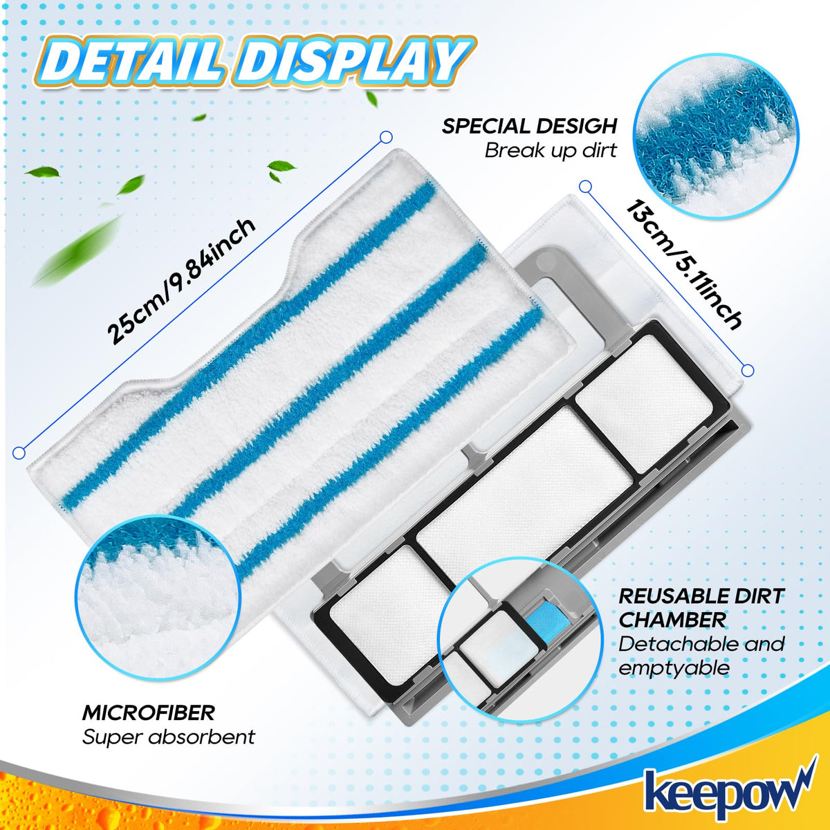 Reusable Mop Replacement Pads Compatible with Shark Vac Mop VM252