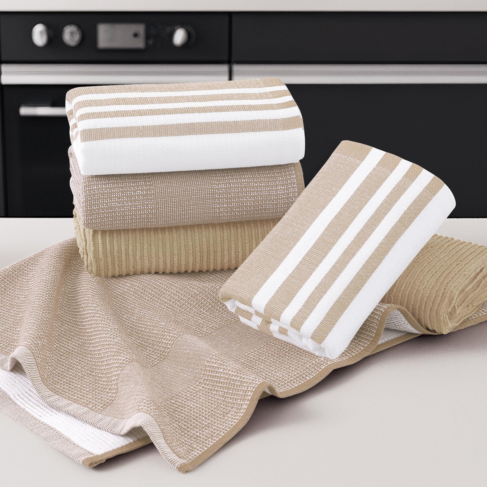 Cotton 380 GSM Premium Kitchen Towels (6 Count)