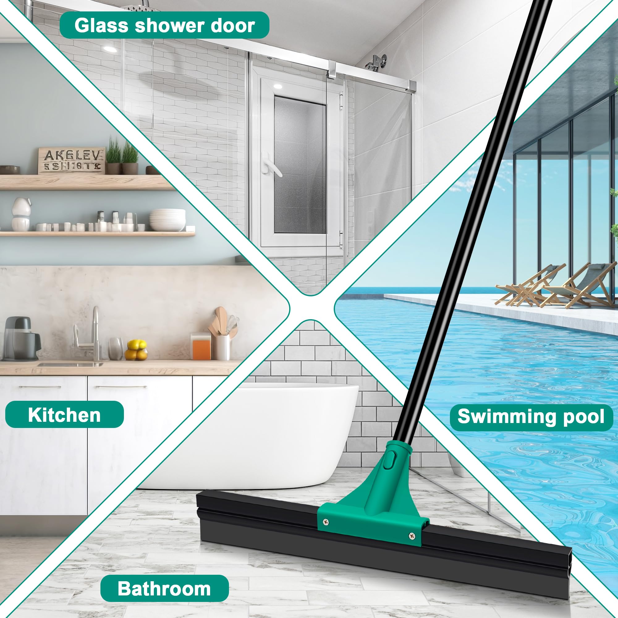 Floor Squeegee Heavy Duty with 58.3 inches Long Handle