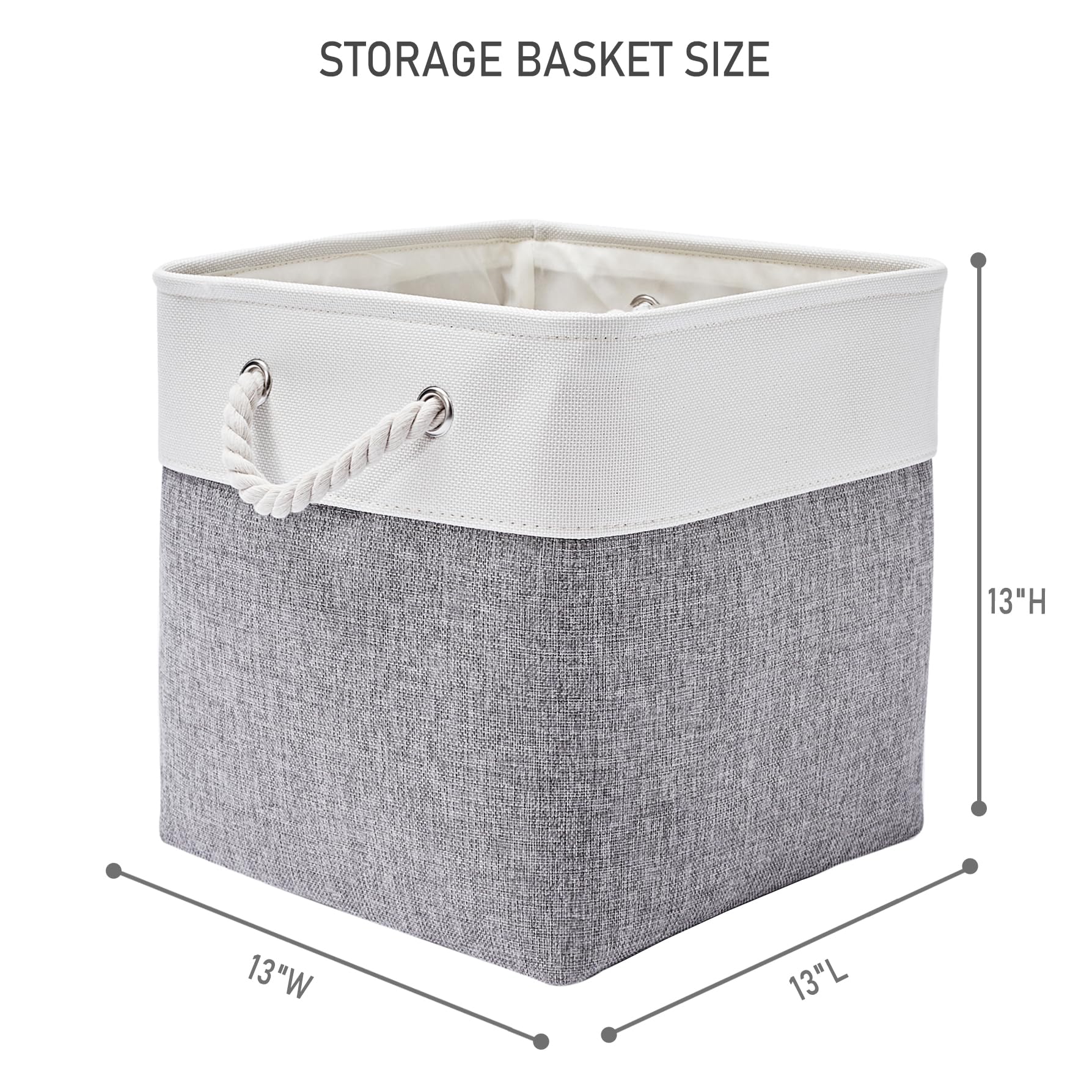 13 Inch 6 Pack Foldable Fabric Storage Cubes with Handles (6 Count)