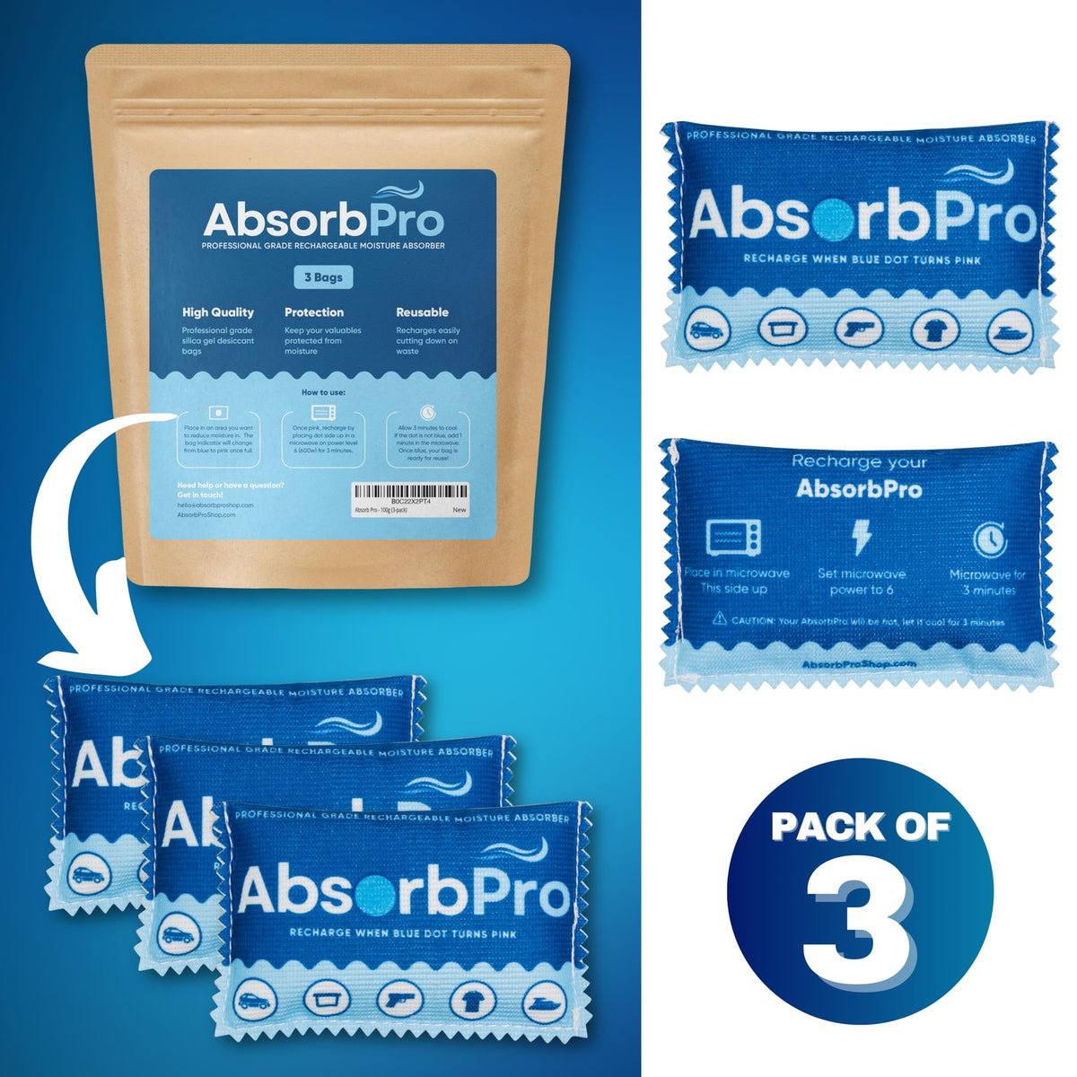 Rechargeable Dehumidifier Bags 3 (3 Count)