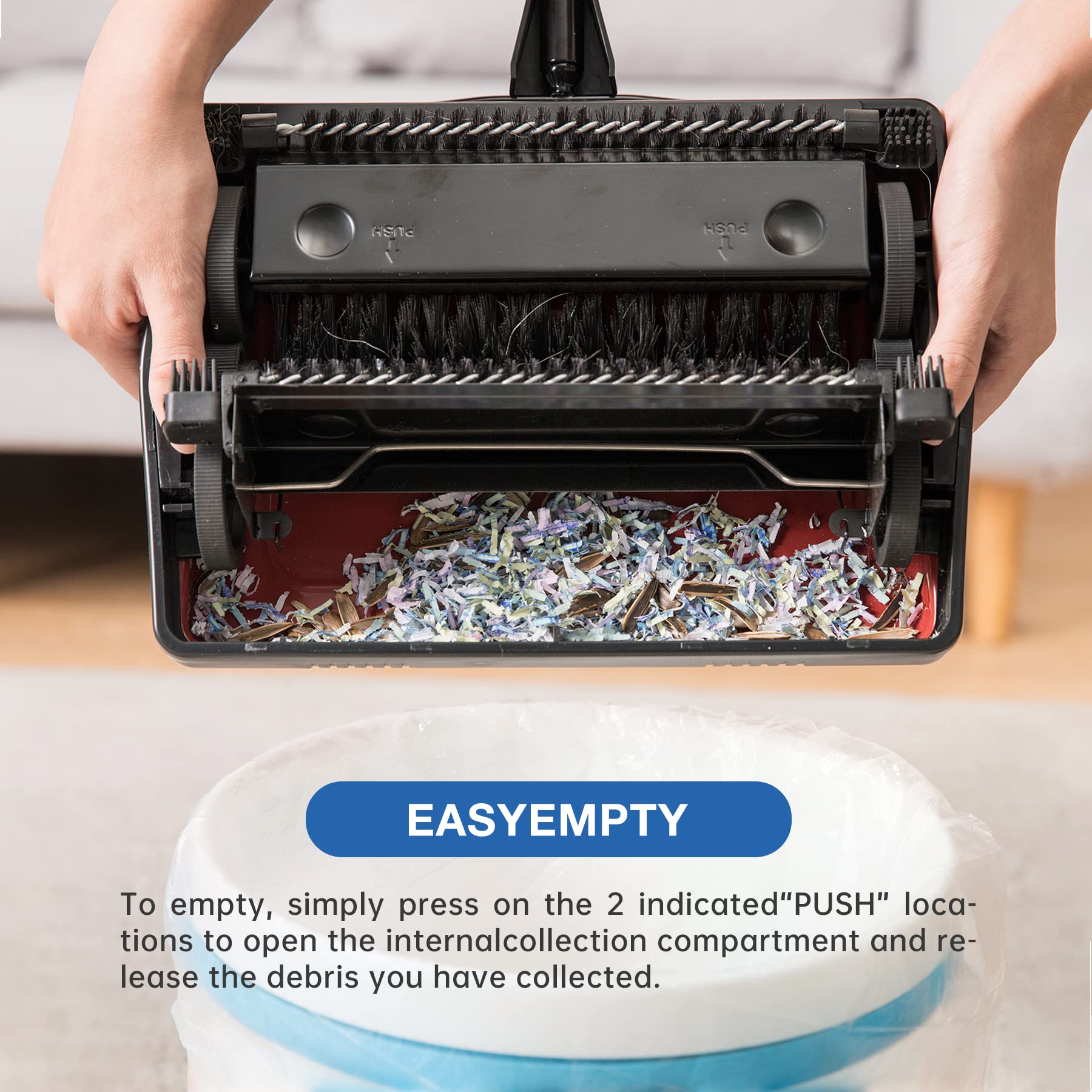Manual Carpet Sweeper Cleaner Hand Push Non