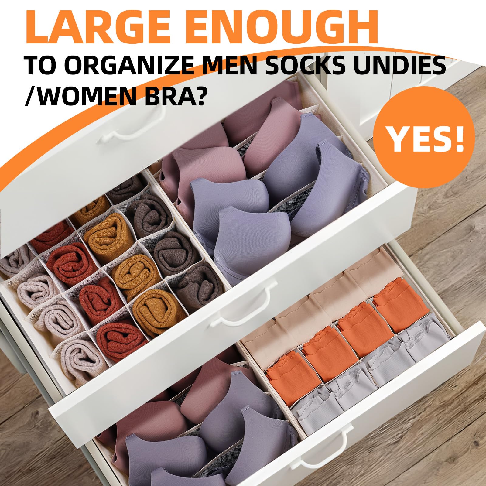6 Pcs Drawer Organizer Clothes (6 Count)