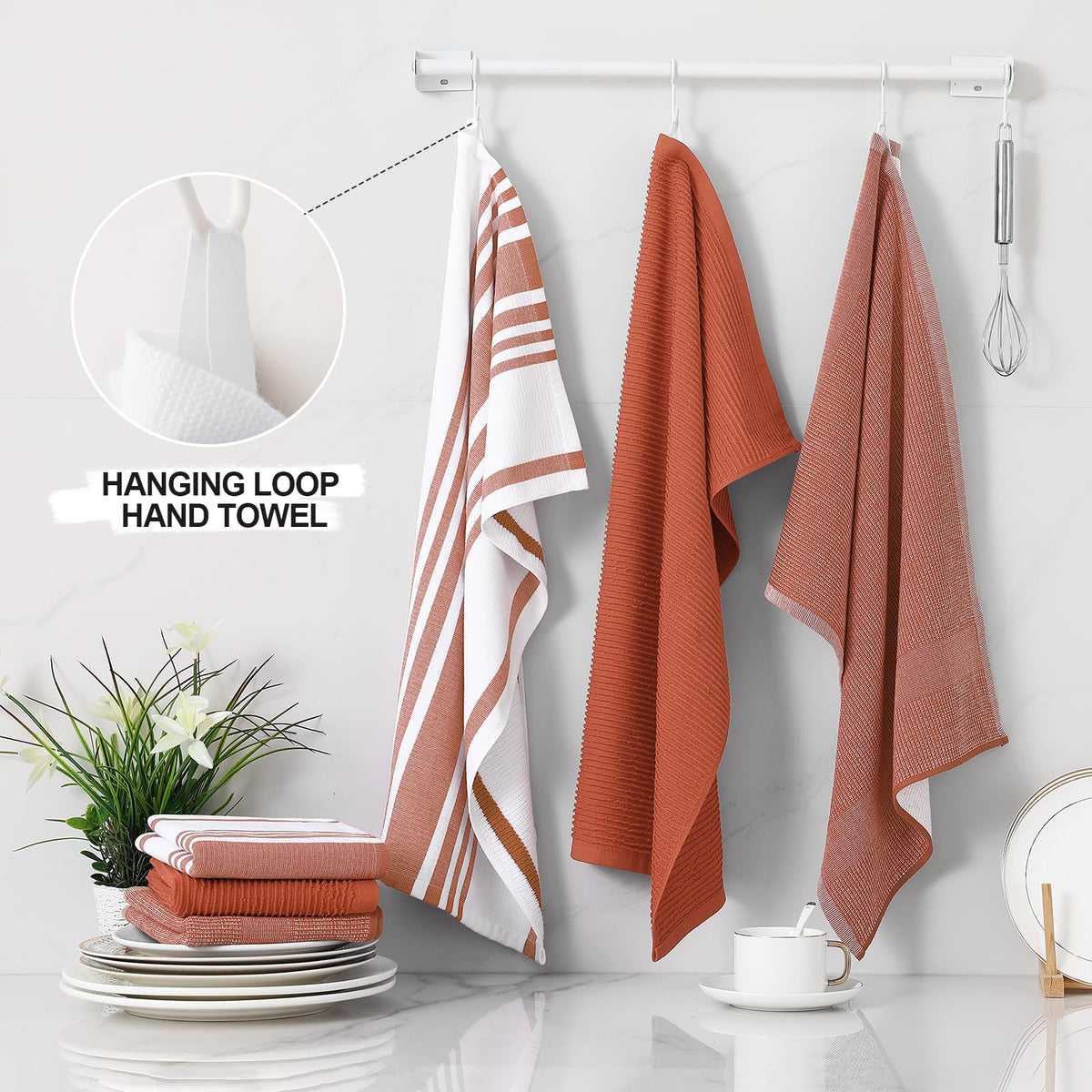 Cotton 380 GSM Premium Kitchen Towels (6 Count)