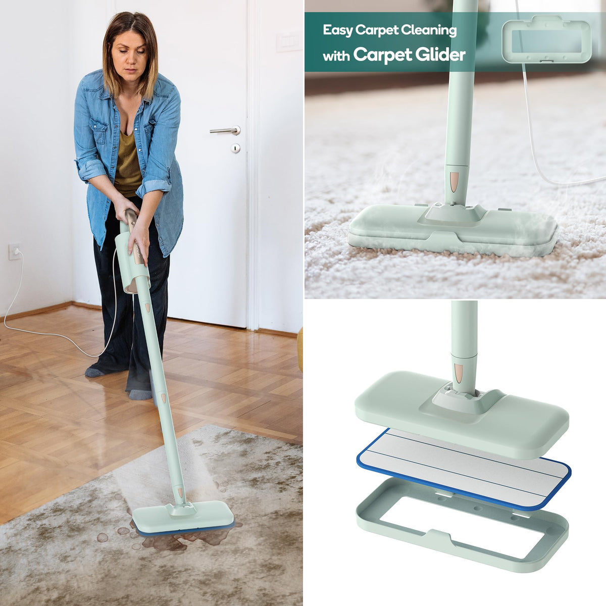 Steam Mop & Detachable Handheld Cleaner