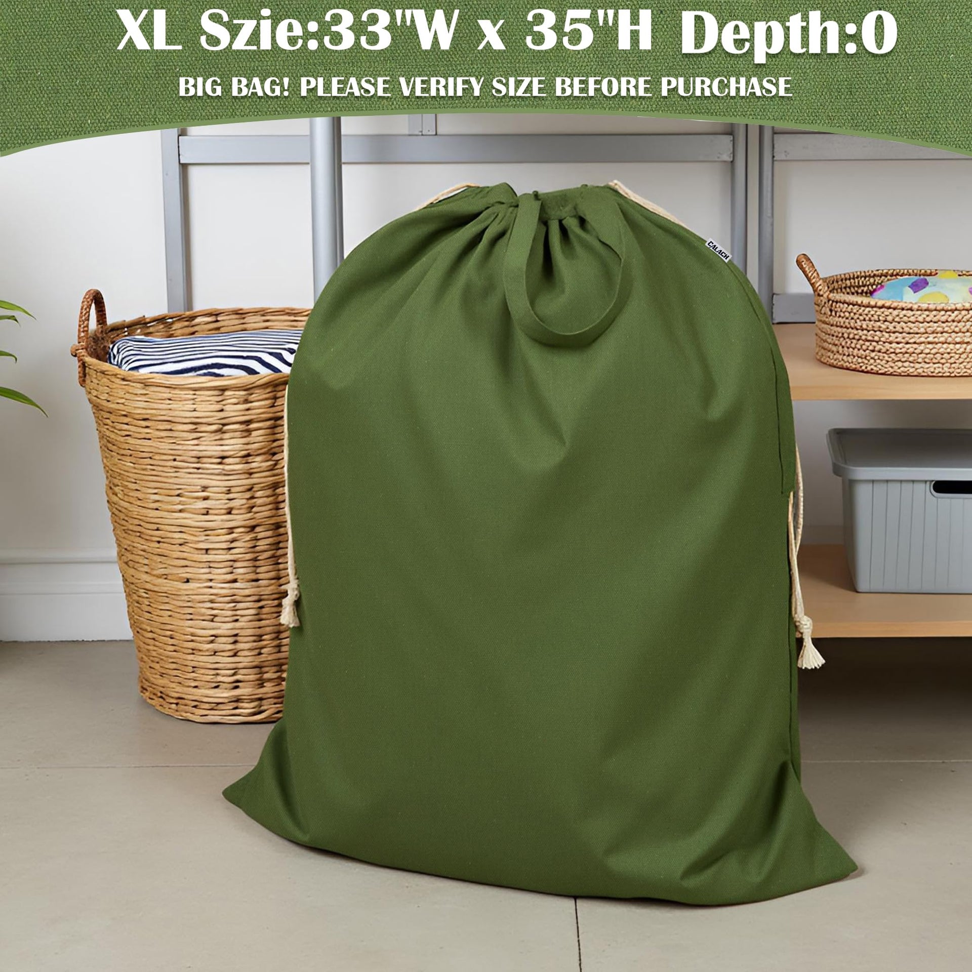 Canvas Laundry Bag 33"Wx 35"H