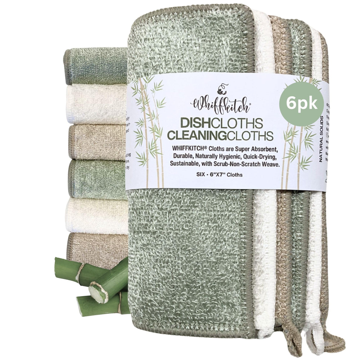 Dishcloths Kitchen Dishrag Cleaning Scrub Reusable 6pk 6x7in