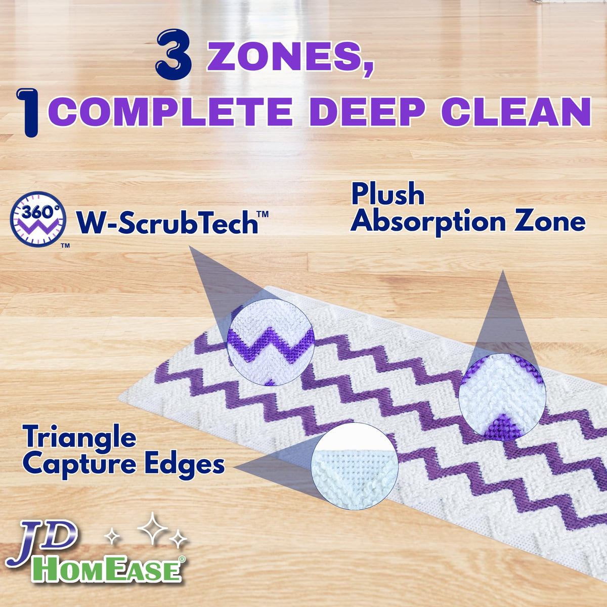 24 Pack Microfiber Disposable Pads for Swiffer PowerMop Multi (24 Count)