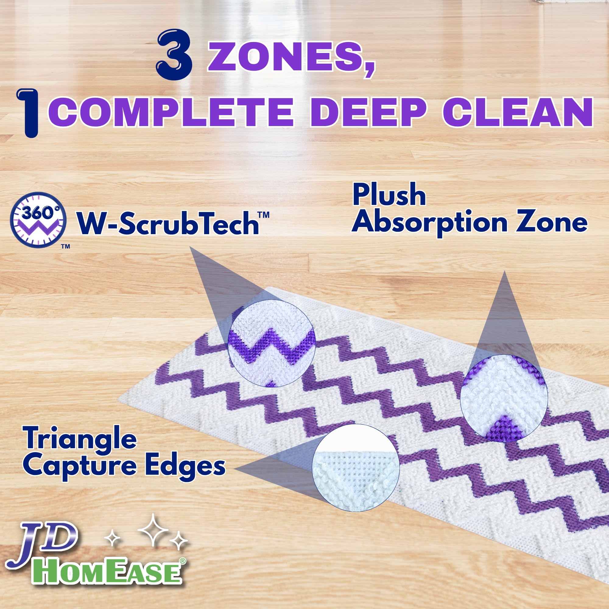 48 Pack Microfiber Disposable Pads for Swiffer PowerMop Multi (48 Count)