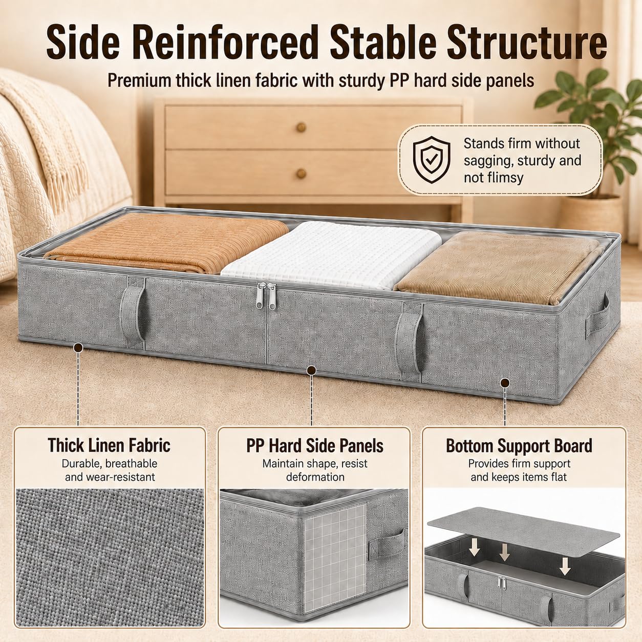 Side Supported Under Bed Storage Containers (2 Count)