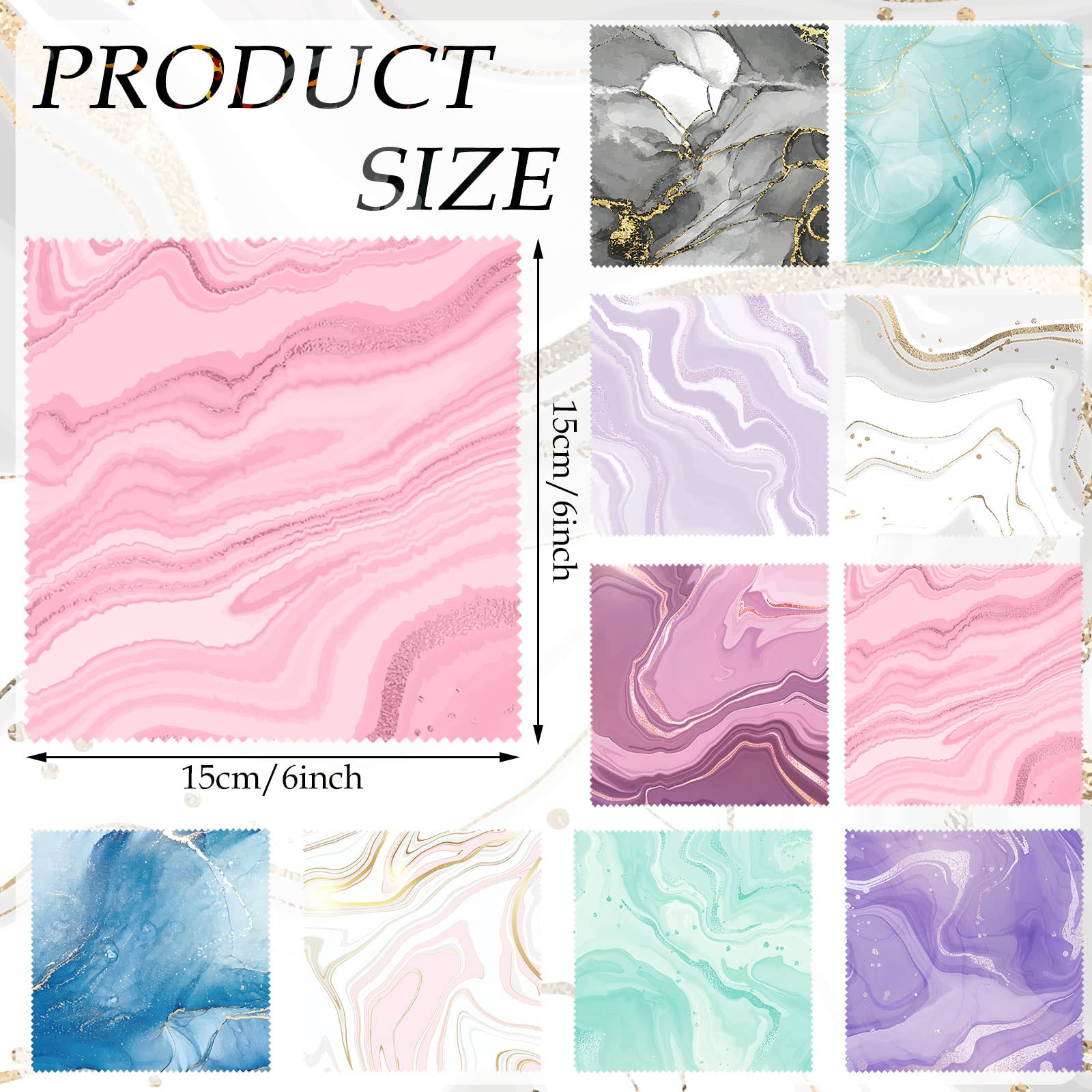 20 Pcs Microfiber Cleaning Cloth Cute Marble Design Microfiber Cloth Soft Gifts Multicolor Glasses Cleaner Wipes for Eyeglasses Camera Lens Cell Phone Screens Glasses