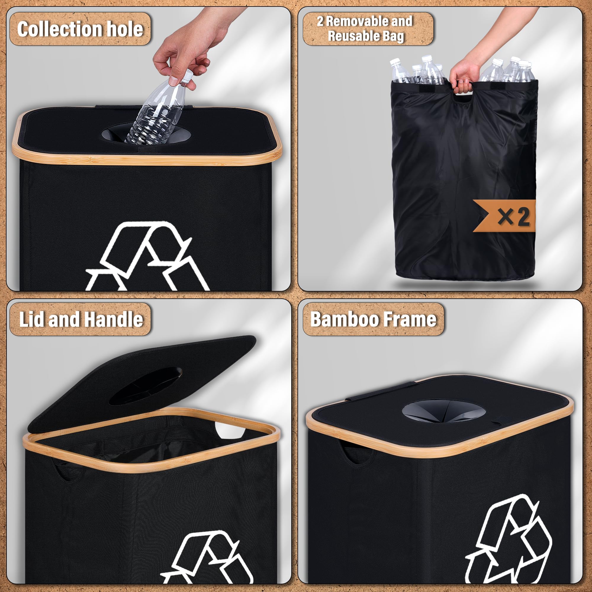 Recycling Bin for Kitchen 26 Gallon