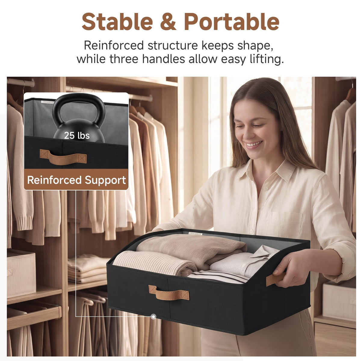 Closet Storage Bins Trapezoid (3 Count)